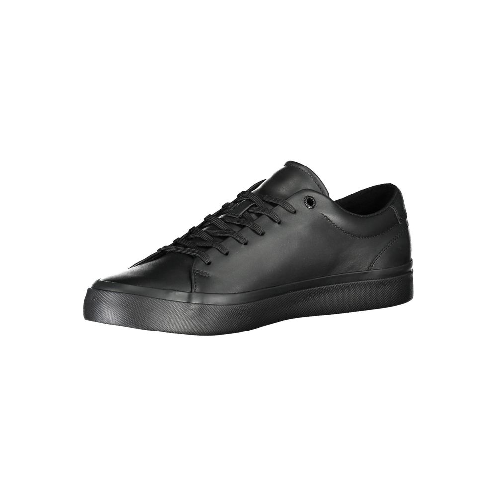 Tommy Hilfiger Black Leather Men Sneaker | Regal Royce