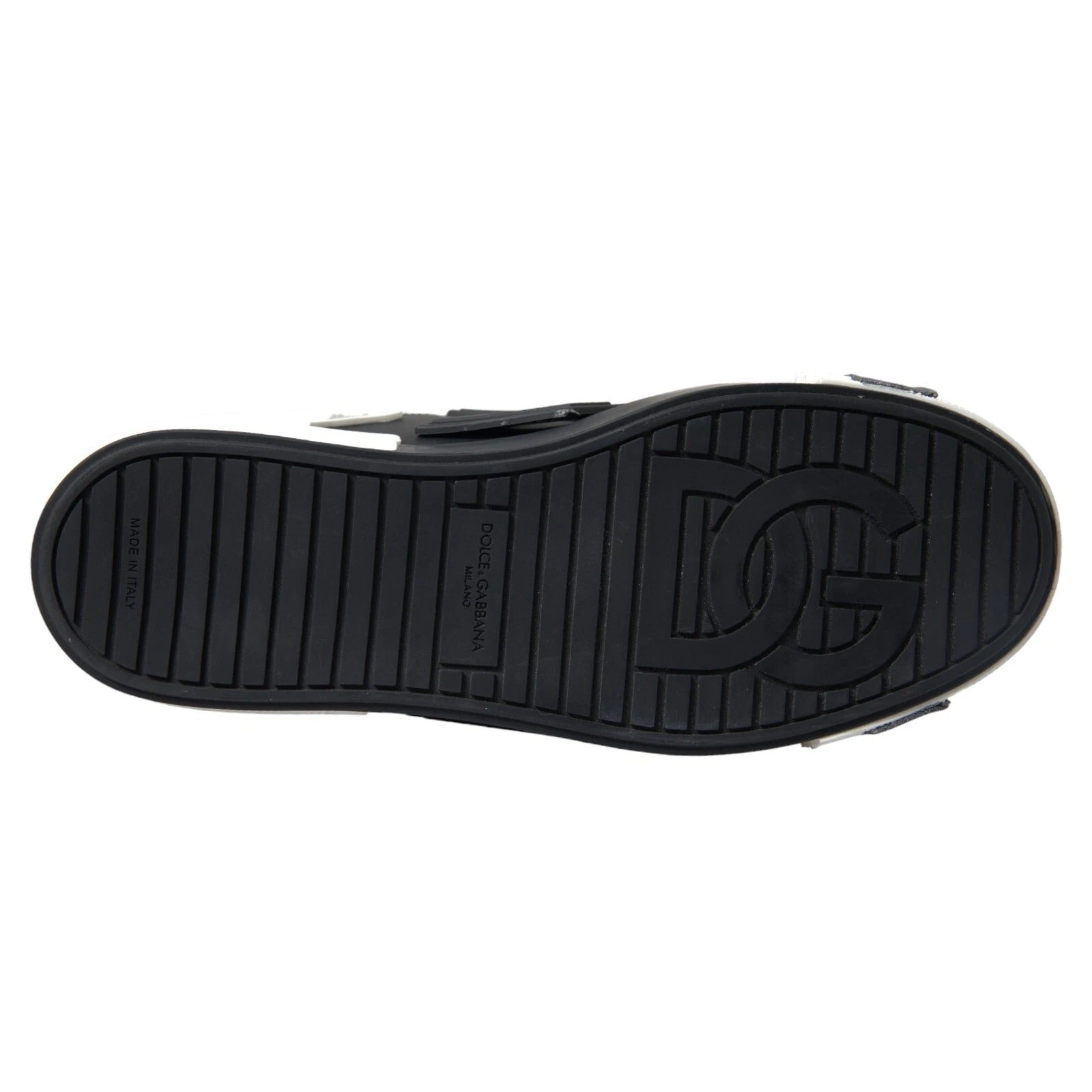 Dolce & Gabbana Black Leather Low Top Sneakers Portofino Shoes | Regal Royce