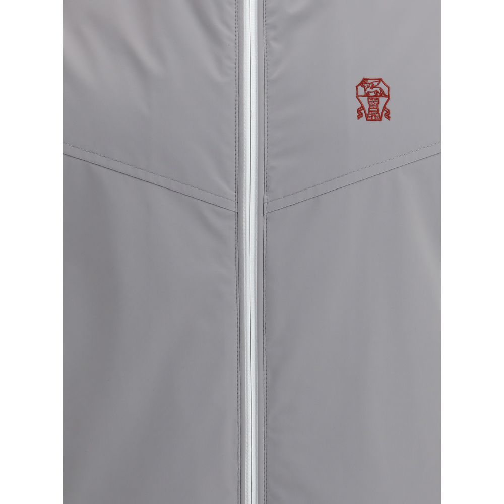 Brunello Cucinelli Gray Polyamide Sleveless Jacket | Regal Royce