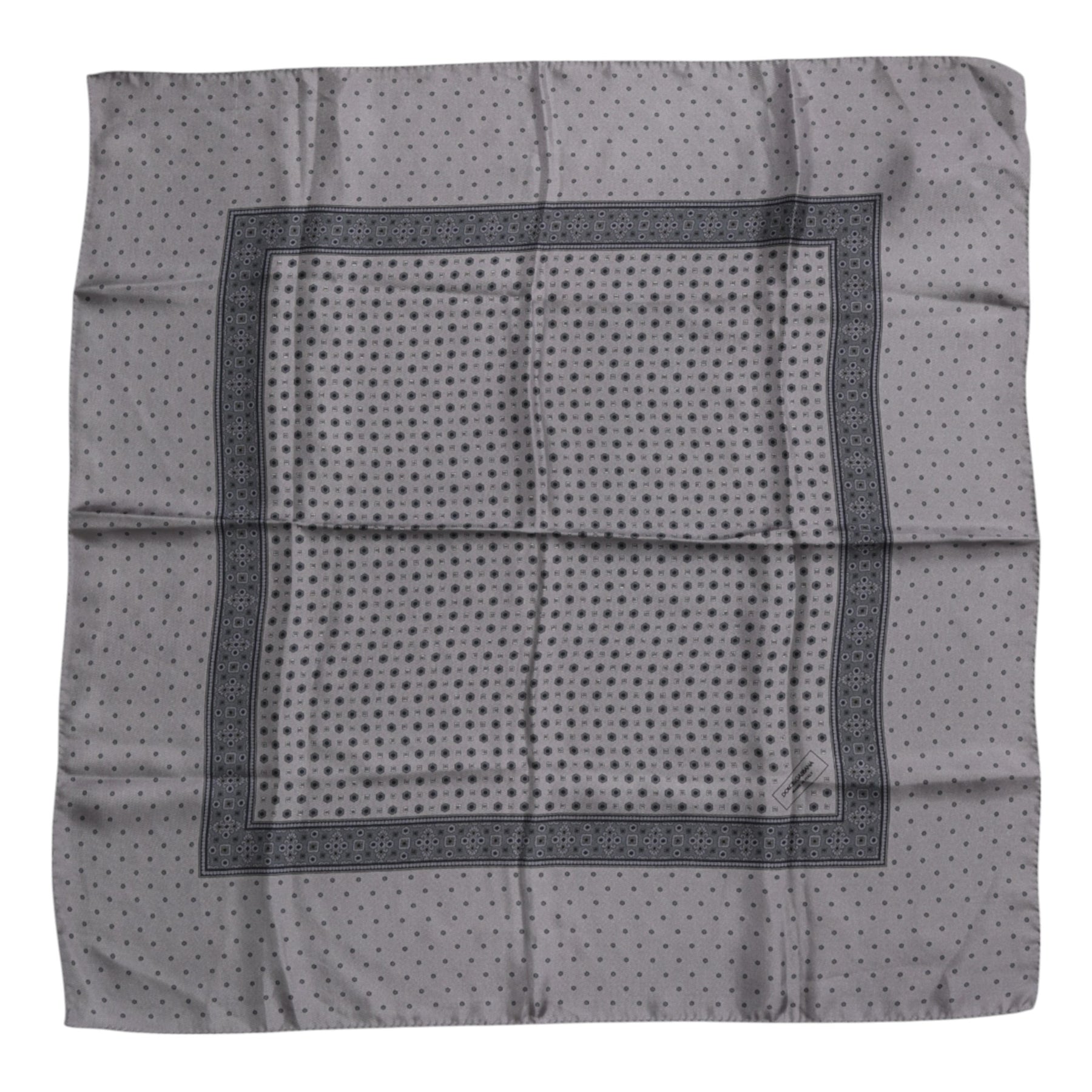 Dolce & Gabbana Gray Polka Dot Silk Square Men Foulard Scarf | Regal Royce