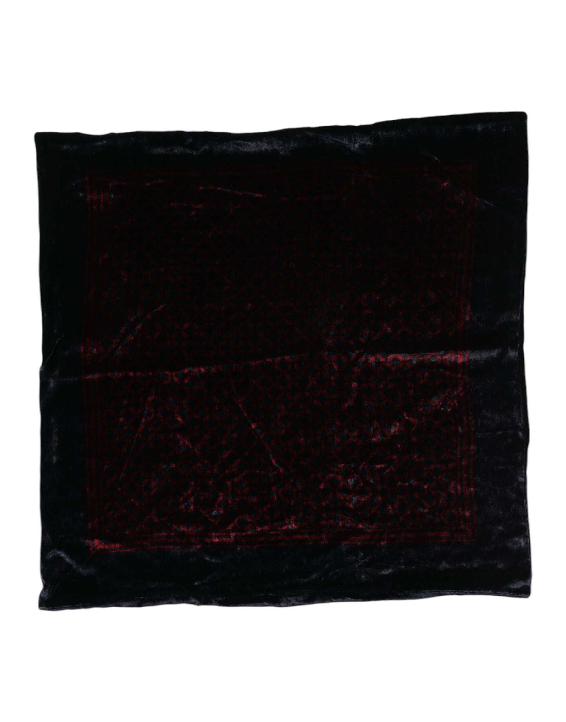 Dolce & Gabbana Black Red Viscose Square Men Foulard Scarf | Regal Royce