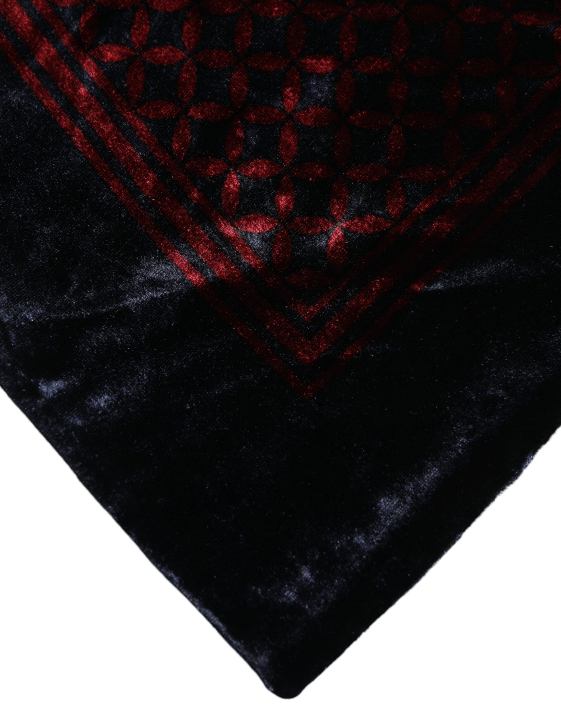 Dolce & Gabbana Black Red Viscose Square Men Foulard Scarf | Regal Royce