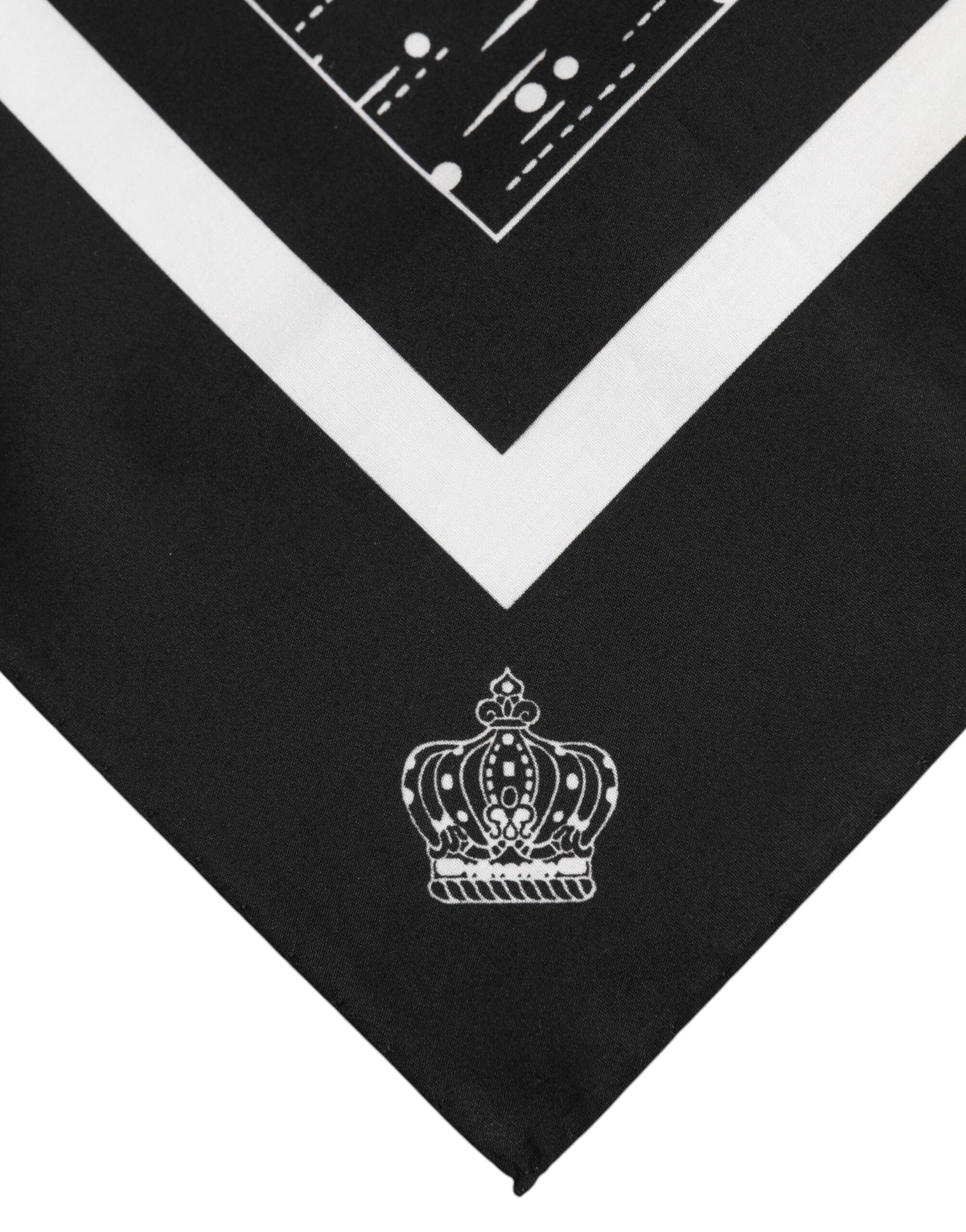 Dolce & Gabbana Black White Printed Square Foulard Scarf | Regal Royce