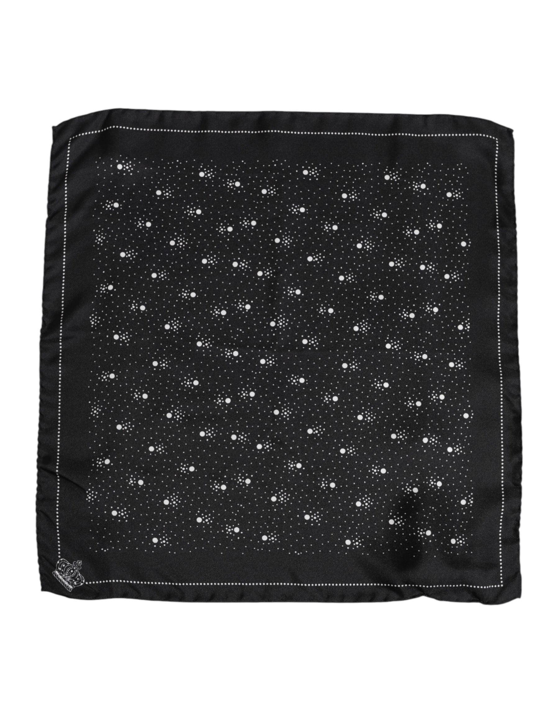 Dolce & Gabbana Black White Printed Square Men Foulard Scarf | Regal Royce