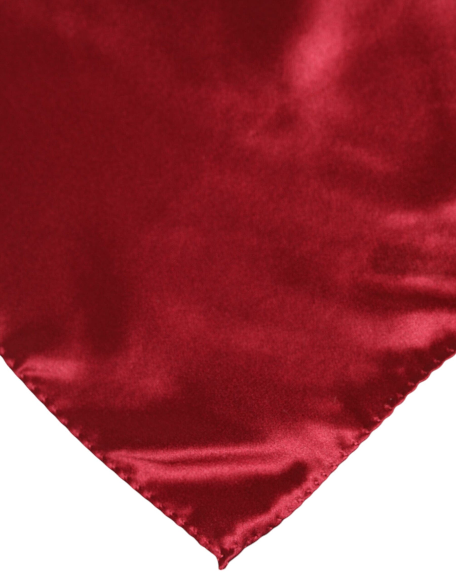 Dolce & Gabbana Red Solid Satin Silk Square Handkerchief Scarf | Regal Royce