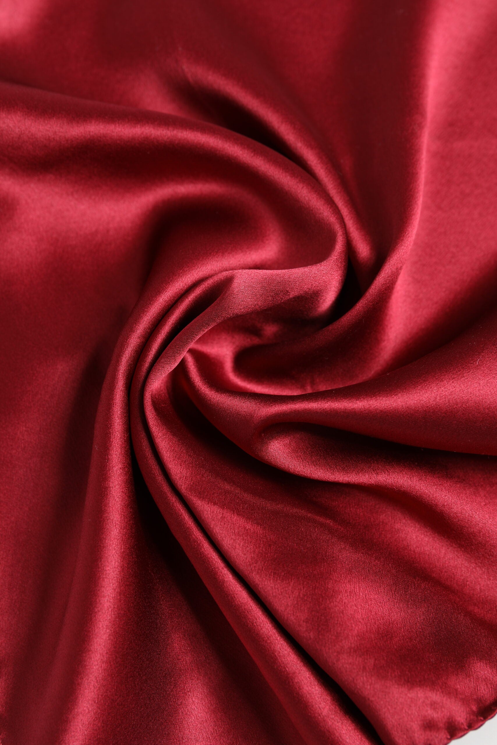 Dolce & Gabbana Red Solid Satin Silk Square Handkerchief Scarf | Regal Royce