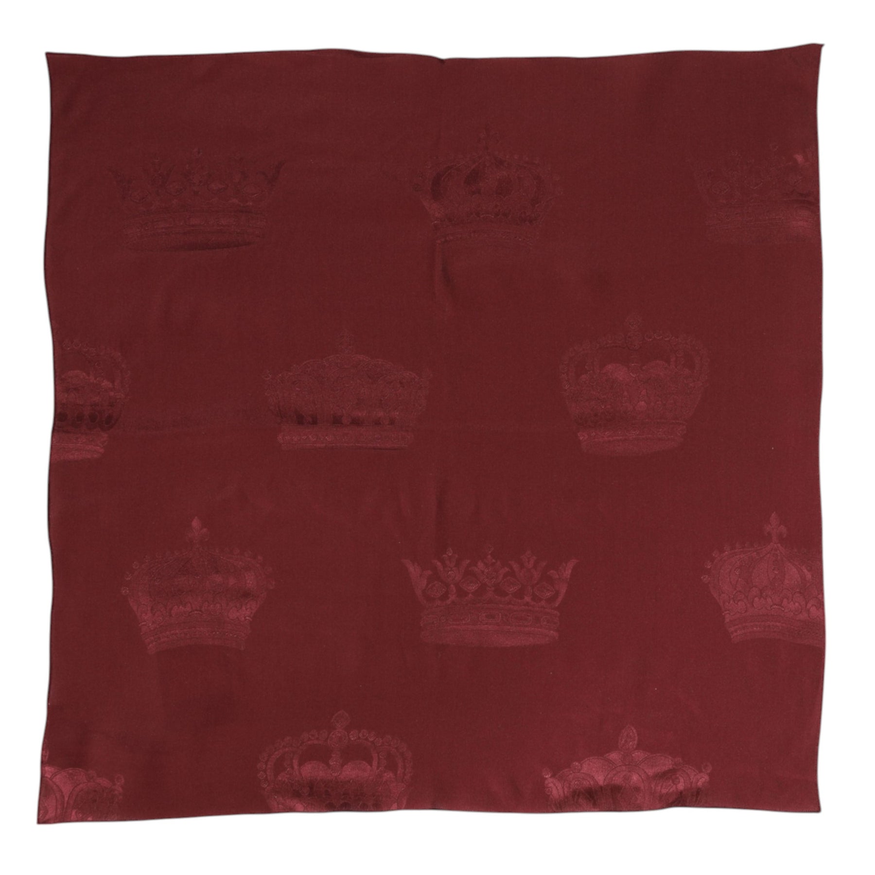 Dolce & Gabbana Maroon Silk Crown Square Men Foulard Scarf | Regal Royce