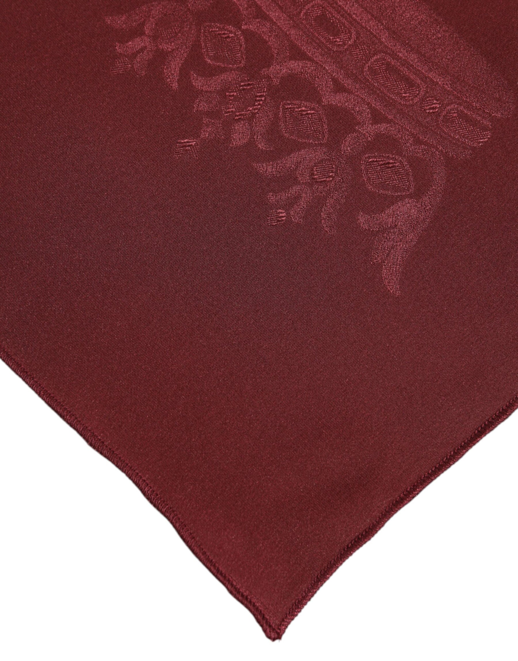 Dolce & Gabbana Maroon Silk Crown Square Men Foulard Scarf | Regal Royce