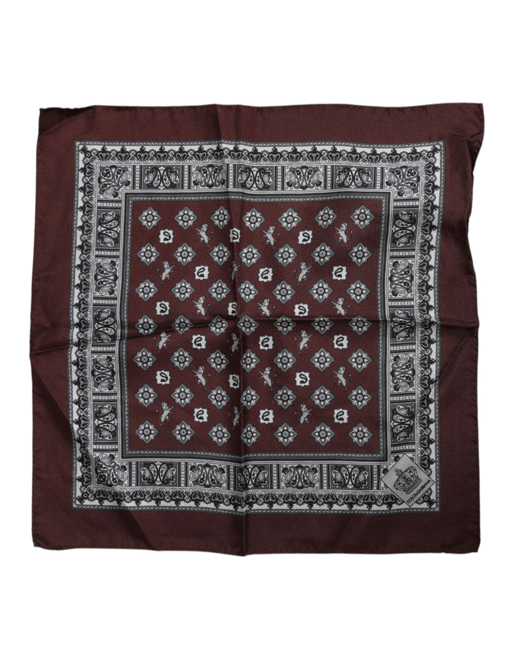 Dolce & Gabbana Bordeaux Bandana Silk Square Handkerchief Scarf | Regal Royce