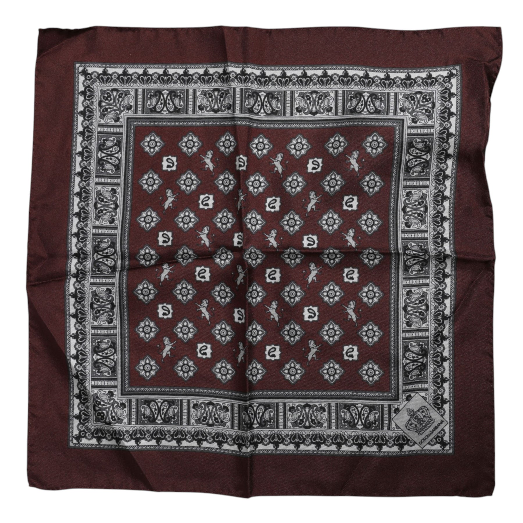 Dolce & Gabbana Bordeaux Bandana Silk Square Handkerchief Scarf | Regal Royce