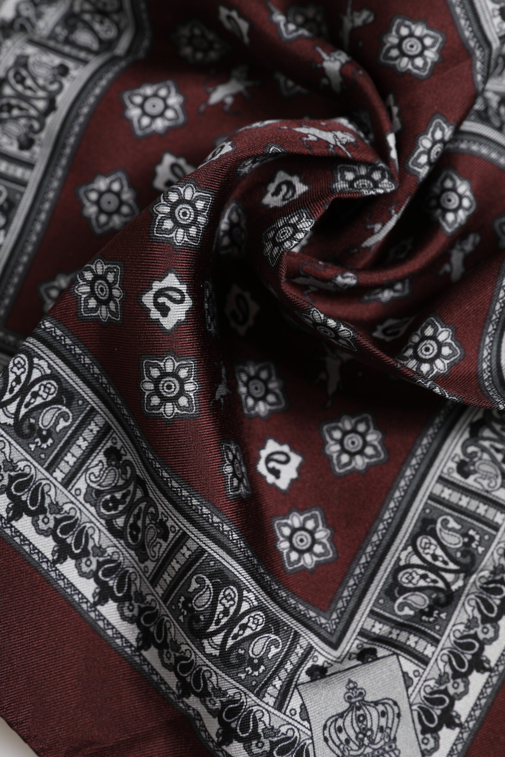 Dolce & Gabbana Bordeaux Bandana Silk Square Handkerchief Scarf | Regal Royce