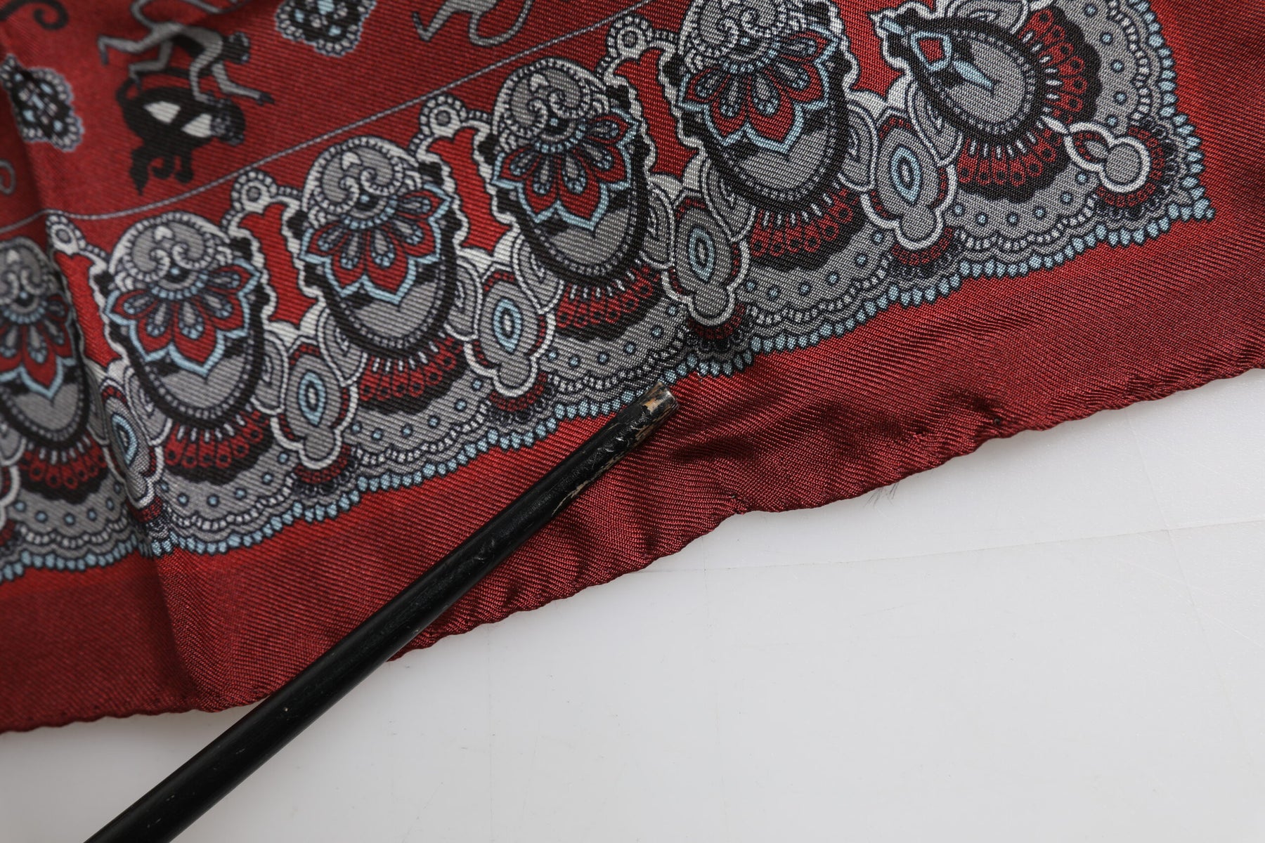 Dolce & Gabbana Maroon Monkey Print Silk Square Foulard Scarf | Regal Royce