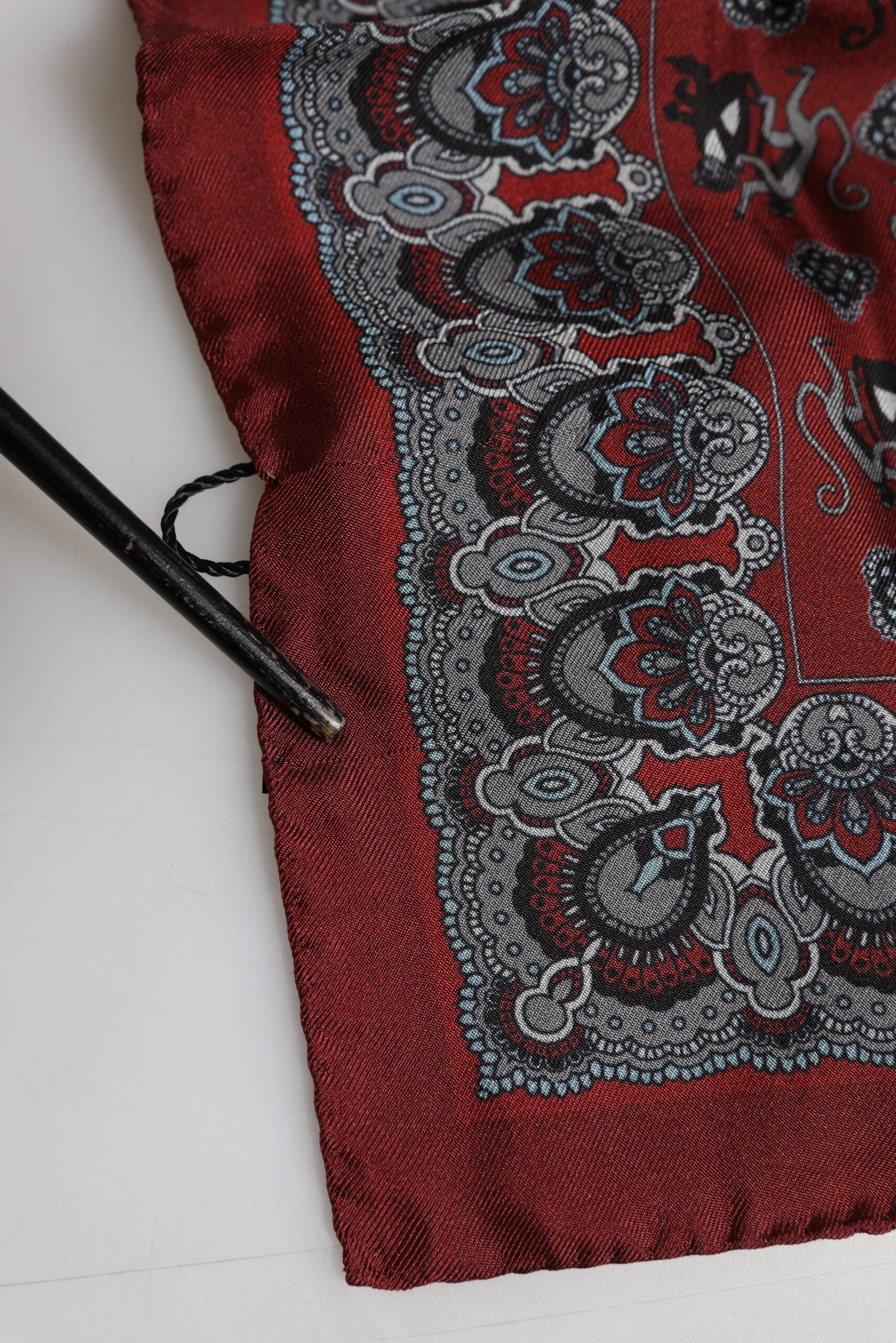 Dolce & Gabbana Maroon Monkey Print Silk Square Foulard Scarf | Regal Royce