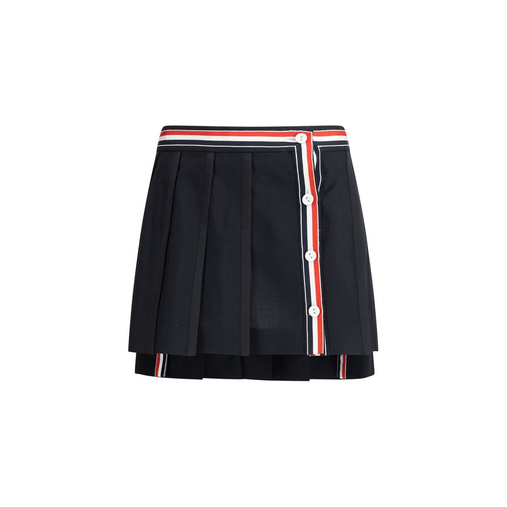 Thom Browne Black Wool Mini Skirt | Regal Royce