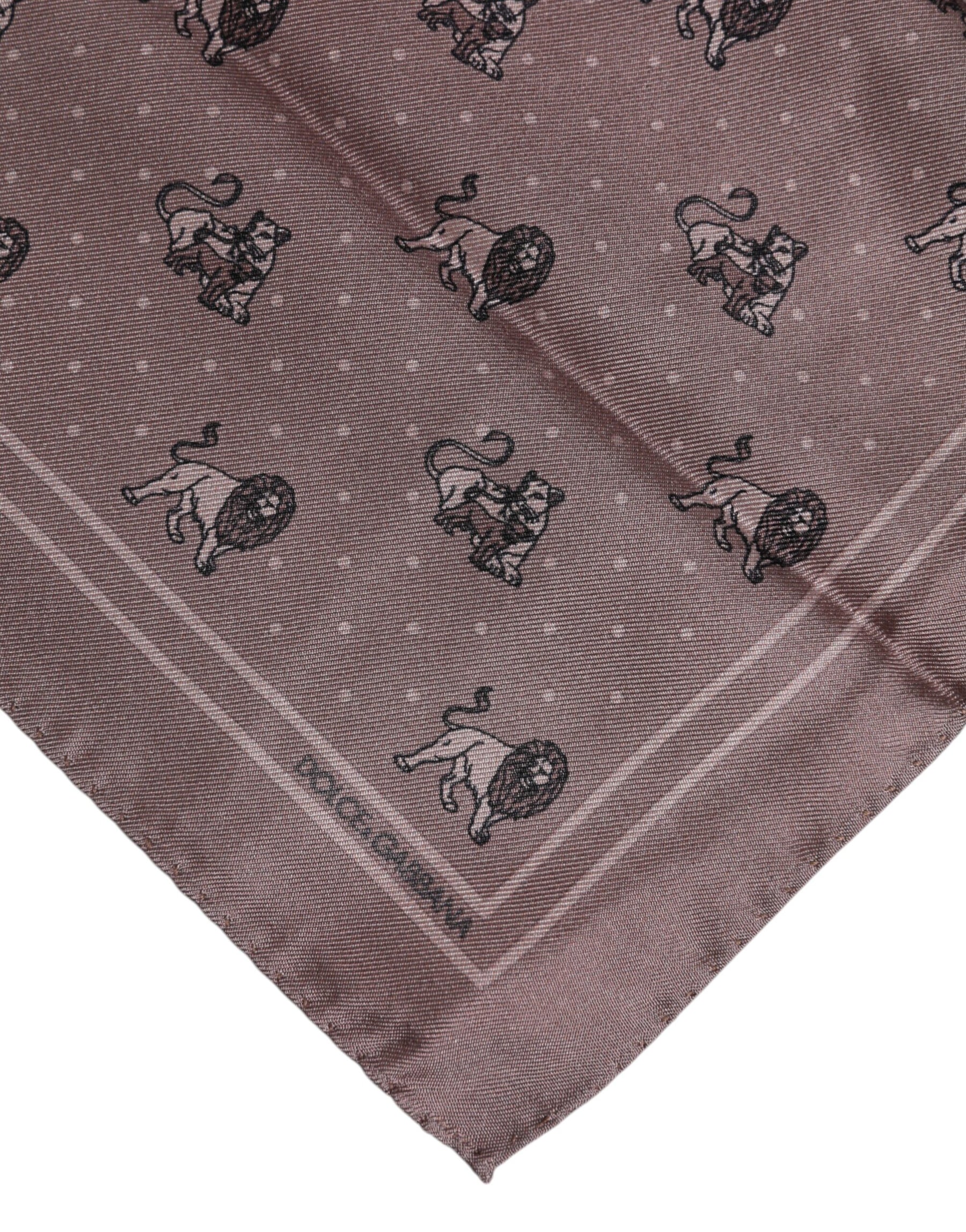 Dolce & Gabbana Brown Animal Print Square Foulard Scarf | Regal Royce