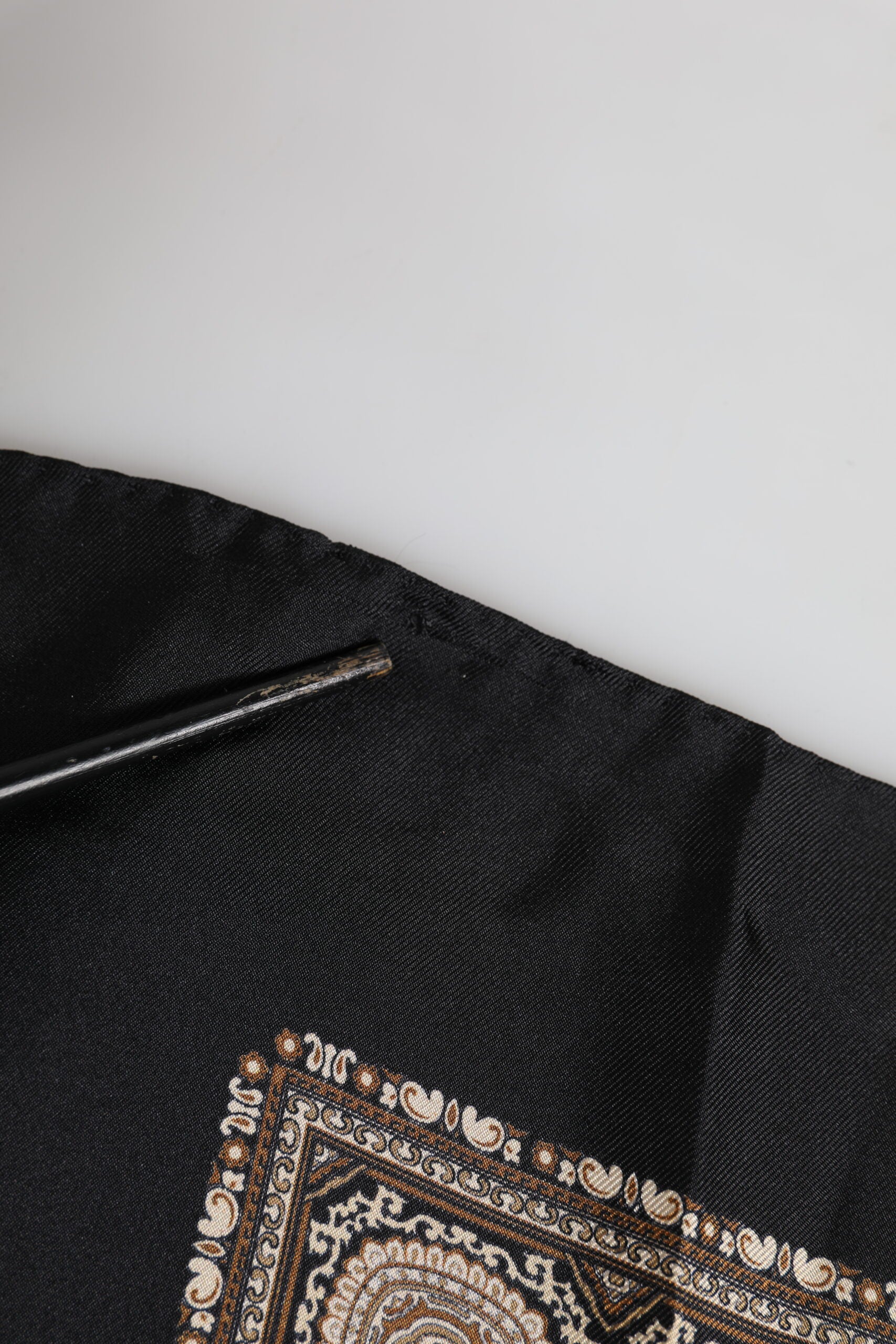 Dolce & Gabbana Black Brown Patterned Square Foulard Scarf | Regal Royce