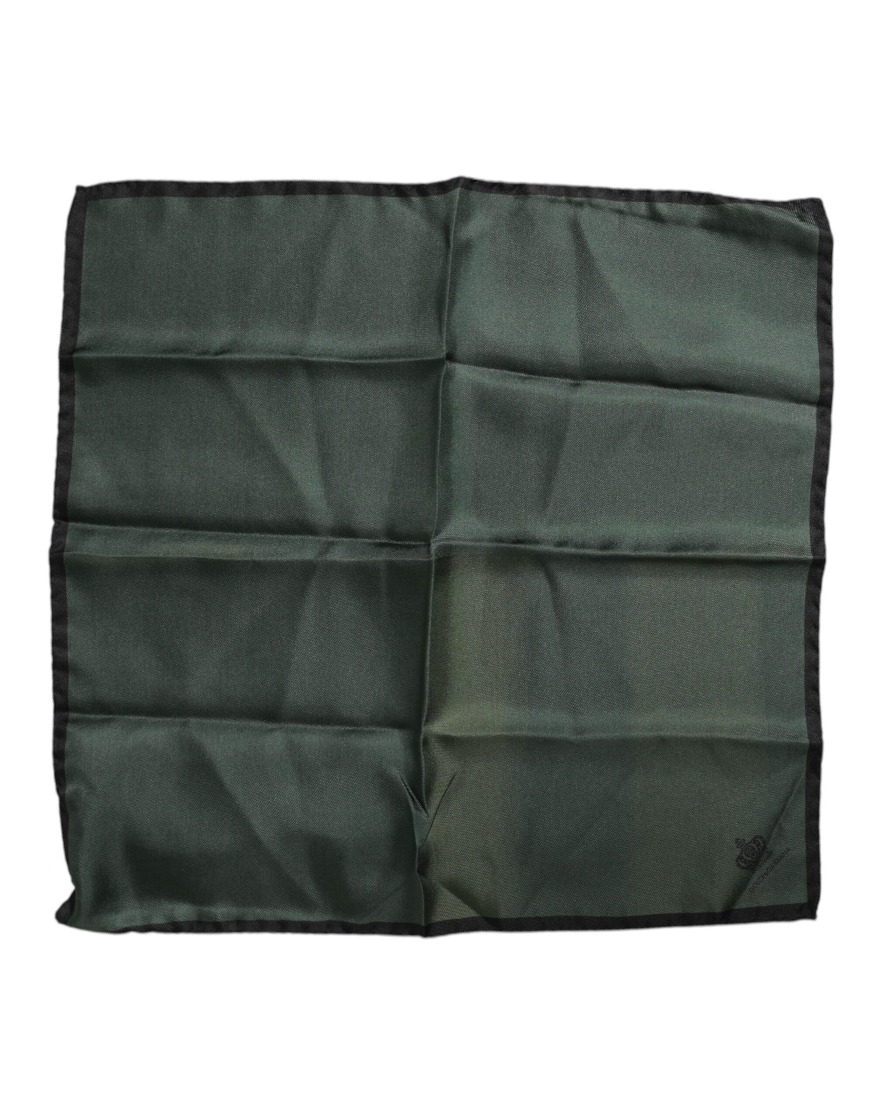 Dolce & Gabbana Green DG Crown Silk Square Men Foulard Scarf | Regal Royce