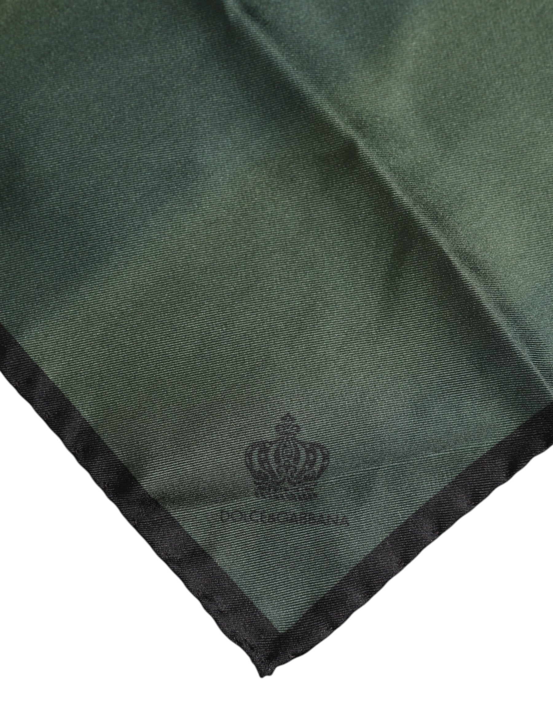 Dolce & Gabbana Green DG Crown Silk Square Men Foulard Scarf | Regal Royce