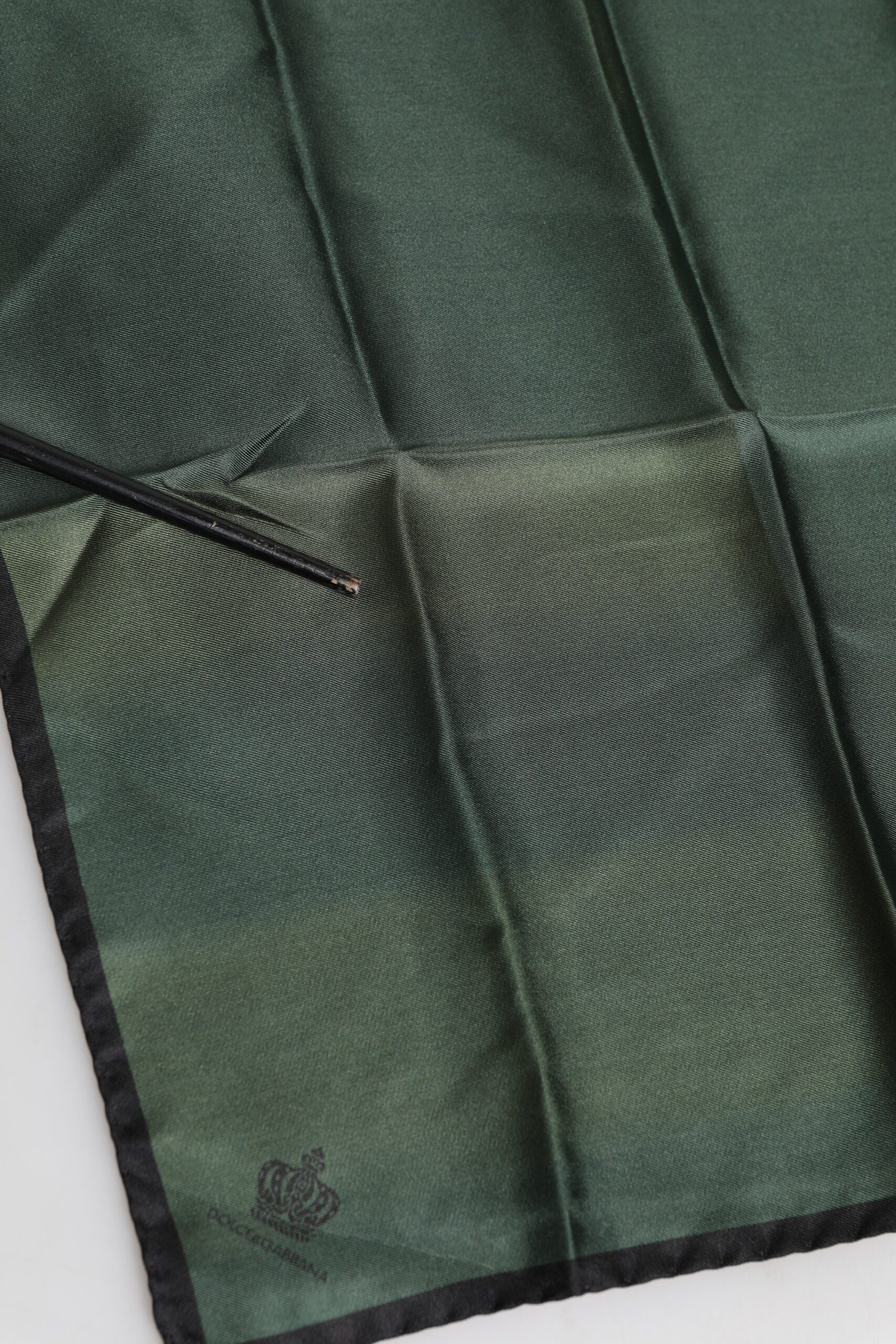 Dolce & Gabbana Green DG Crown Silk Square Men Foulard Scarf | Regal Royce