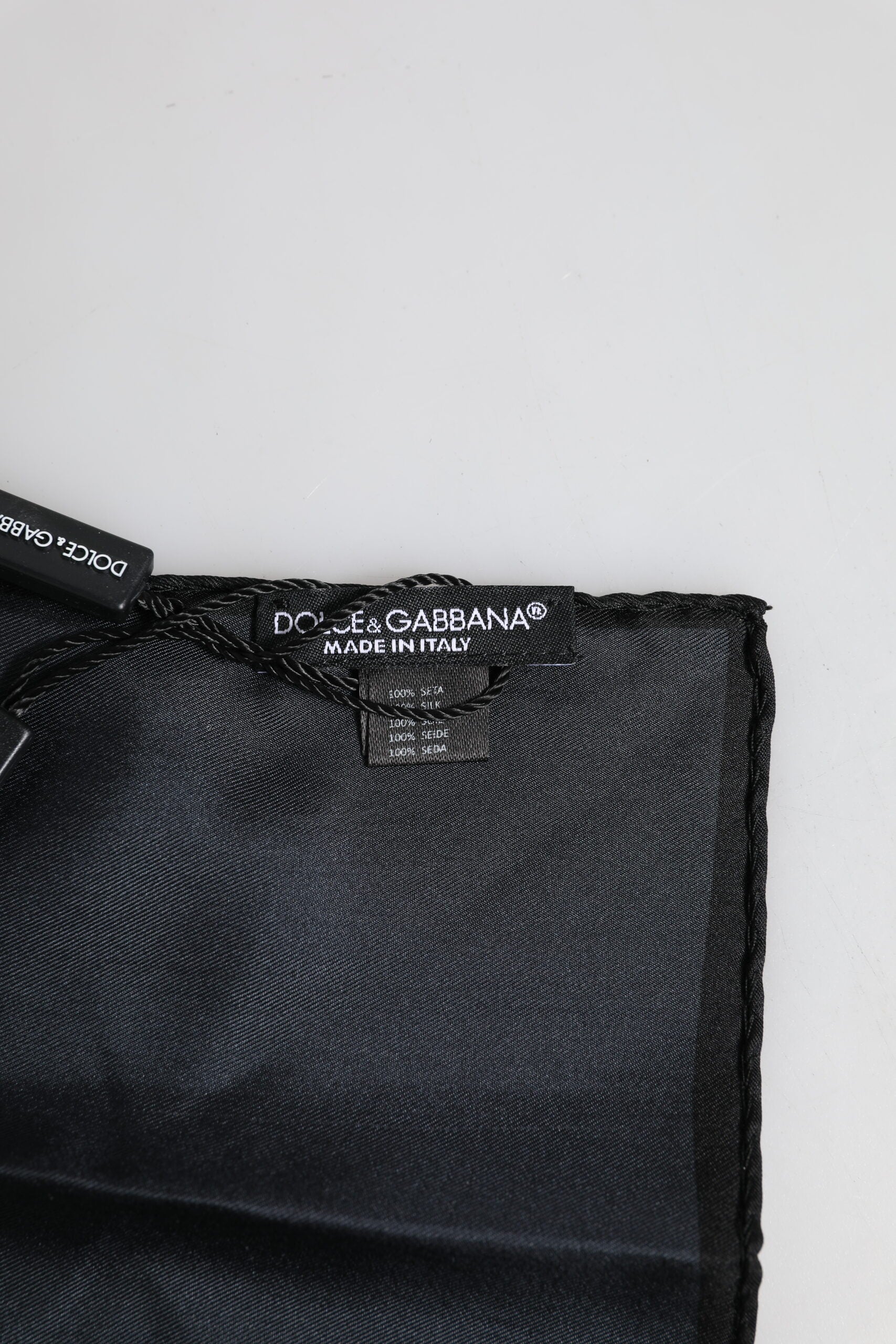 Dolce & Gabbana Blue DG Crown Silk Square Men Foulard Scarf | Regal Royce