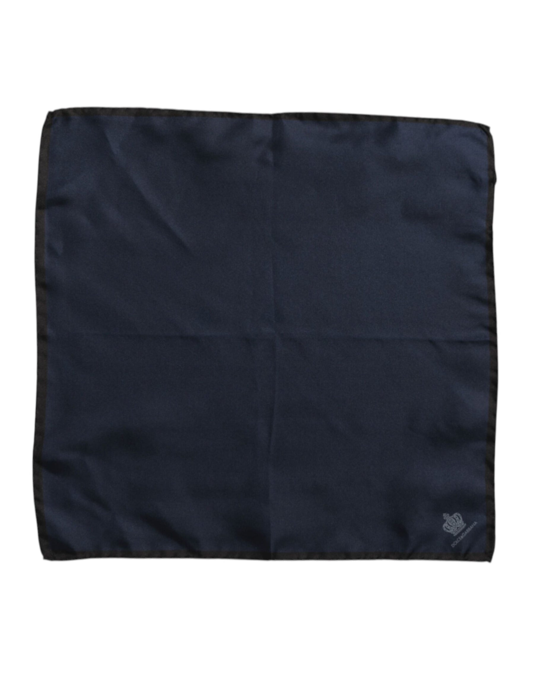Dolce & Gabbana Blue DG Crown Silk Square Men Foulard Scarf | Regal Royce