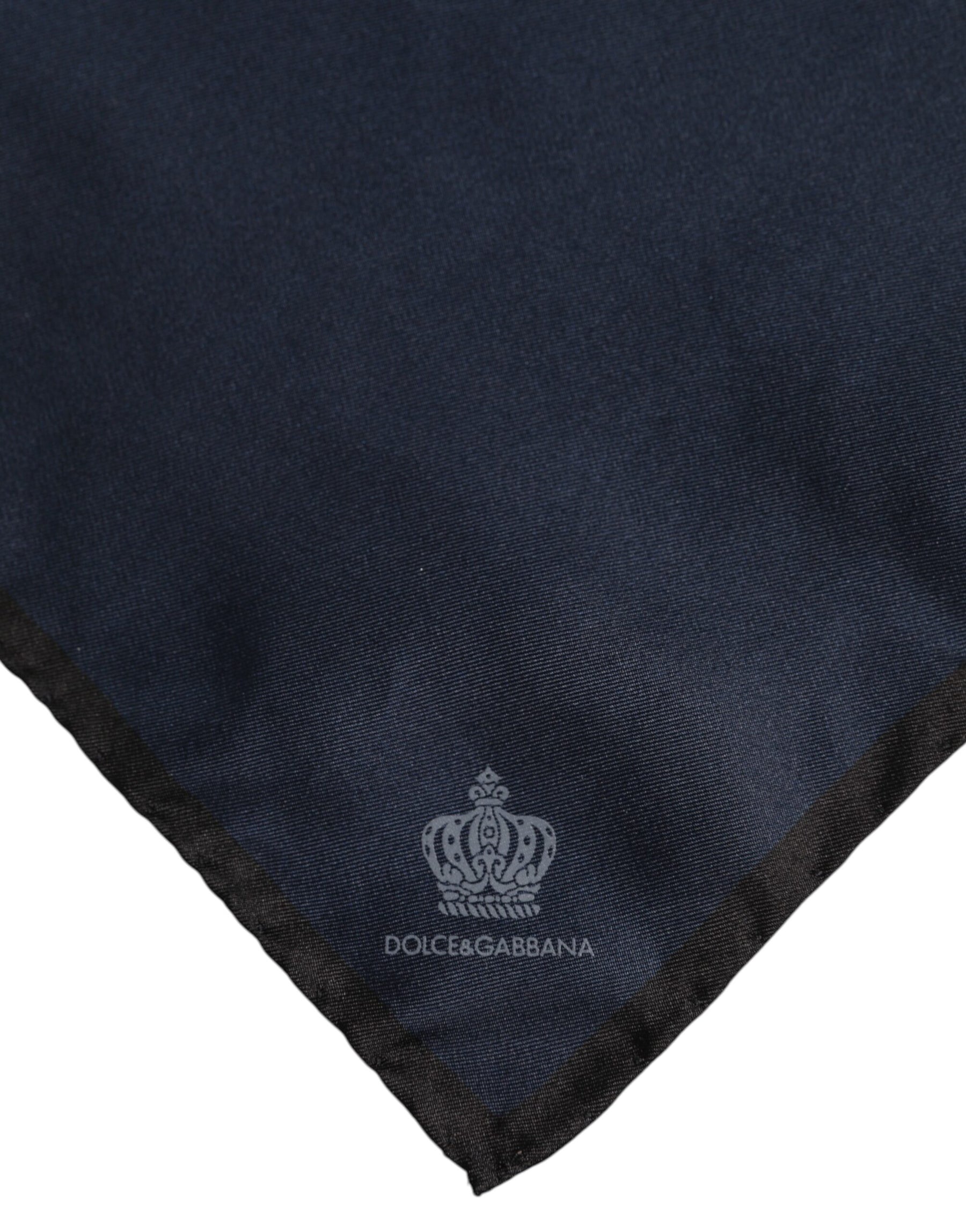 Dolce & Gabbana Blue DG Crown Silk Square Men Foulard Scarf | Regal Royce