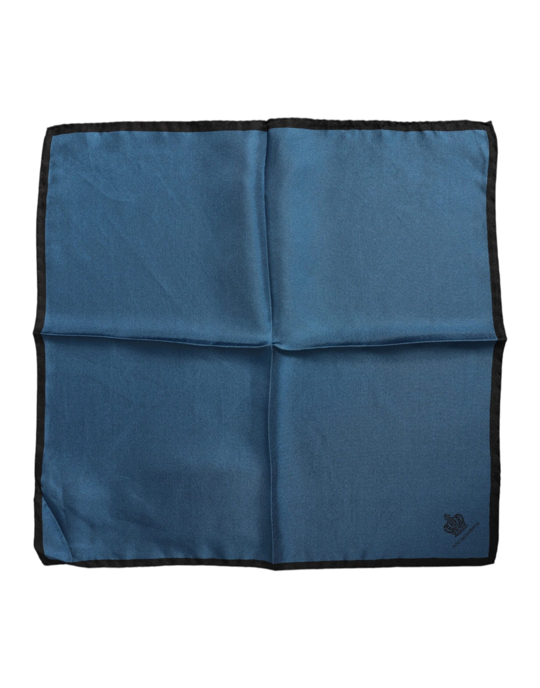 Dolce & Gabbana Blue DG Crown Silk Square Men Foulard Scarf | Regal Royce