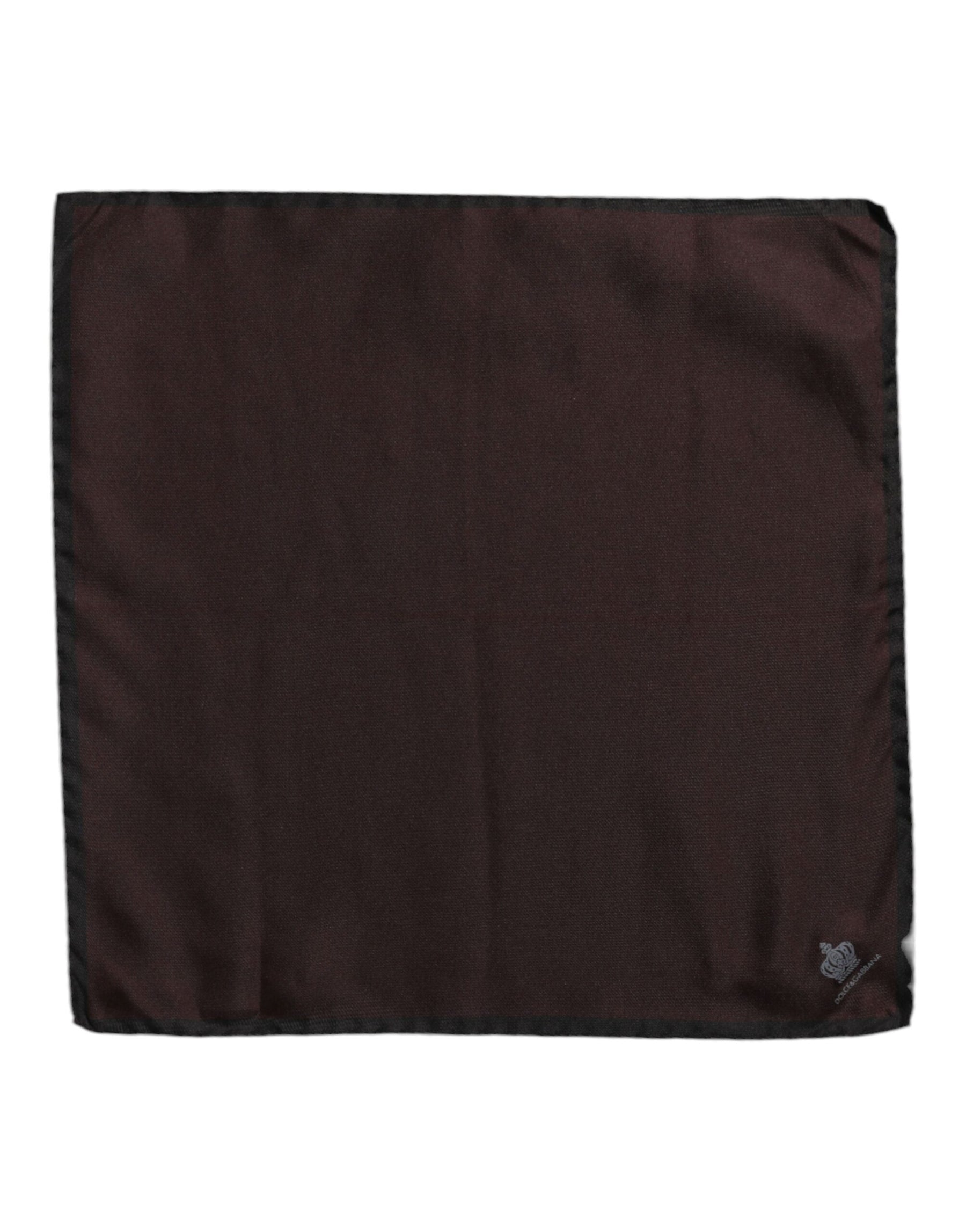 Dolce & Gabbana Brown DG Crown Silk Square Men Foulard Scarf | Regal Royce