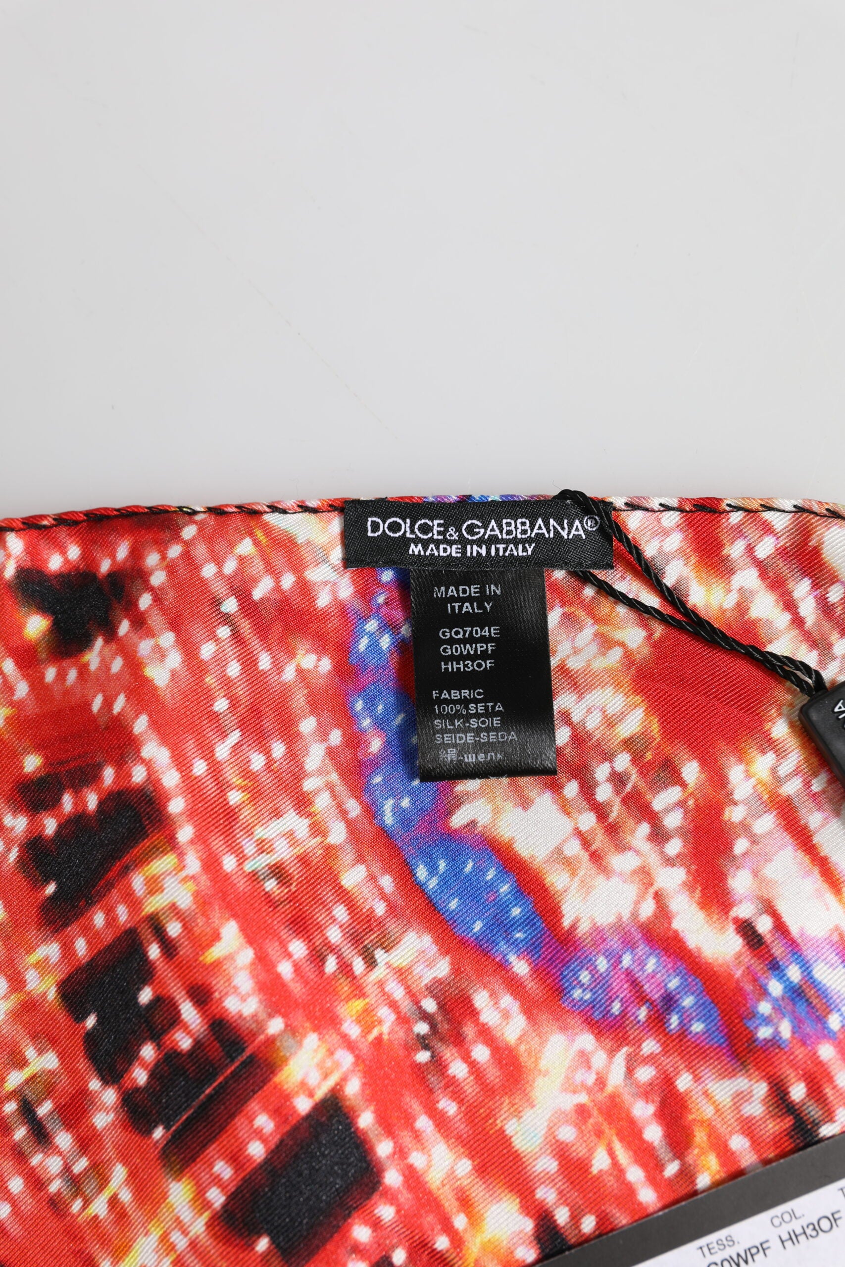 Dolce & Gabbana Black Multicolor Print Square Foulard Scarf | Regal Royce