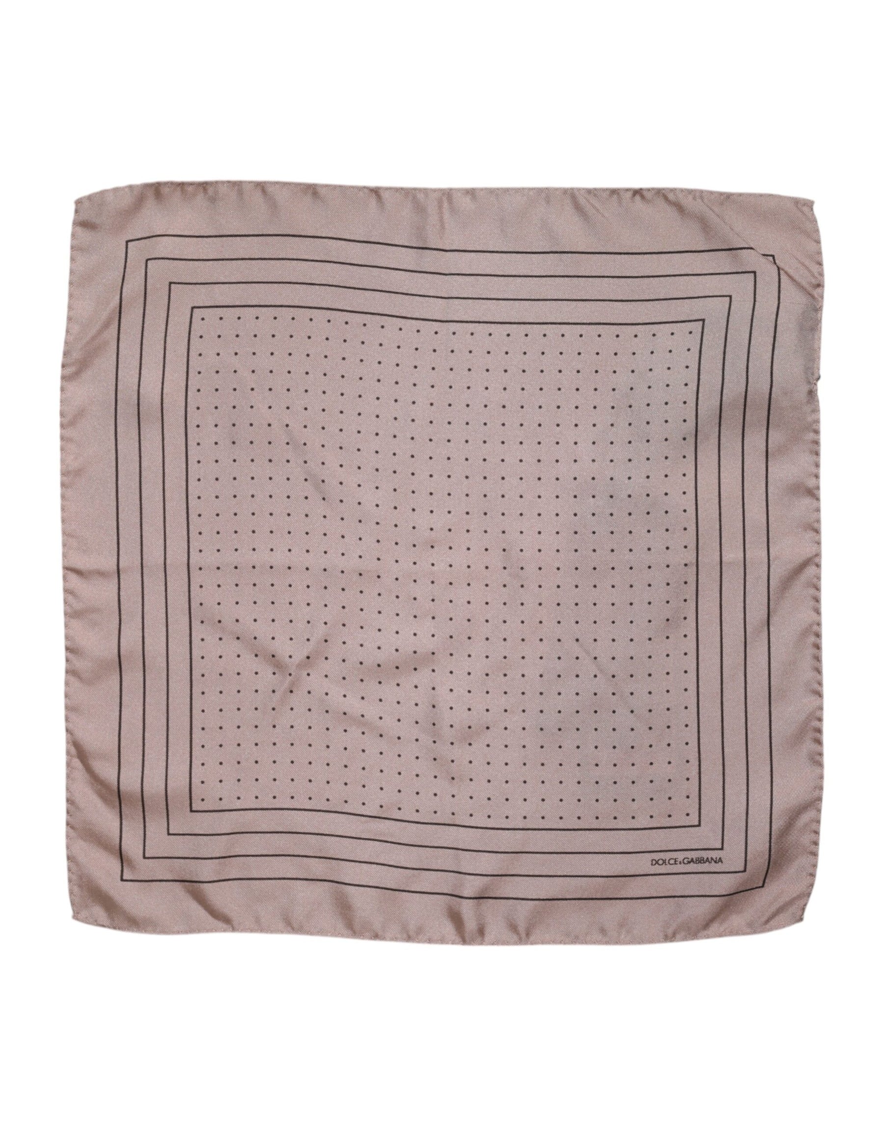 Dolce & Gabbana Beige Dotted Silk Square Men Foulard Scarf | Regal Royce