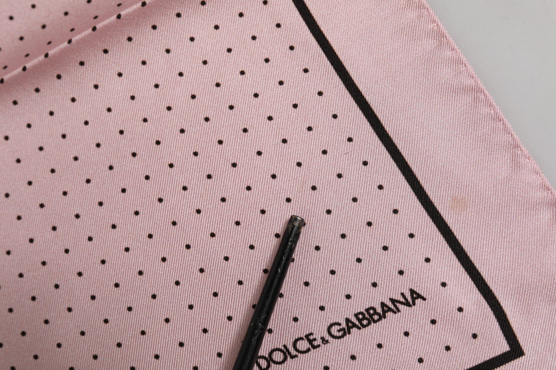 Dolce & Gabbana Beige Dotted Silk Square Men Foulard Scarf | Regal Royce