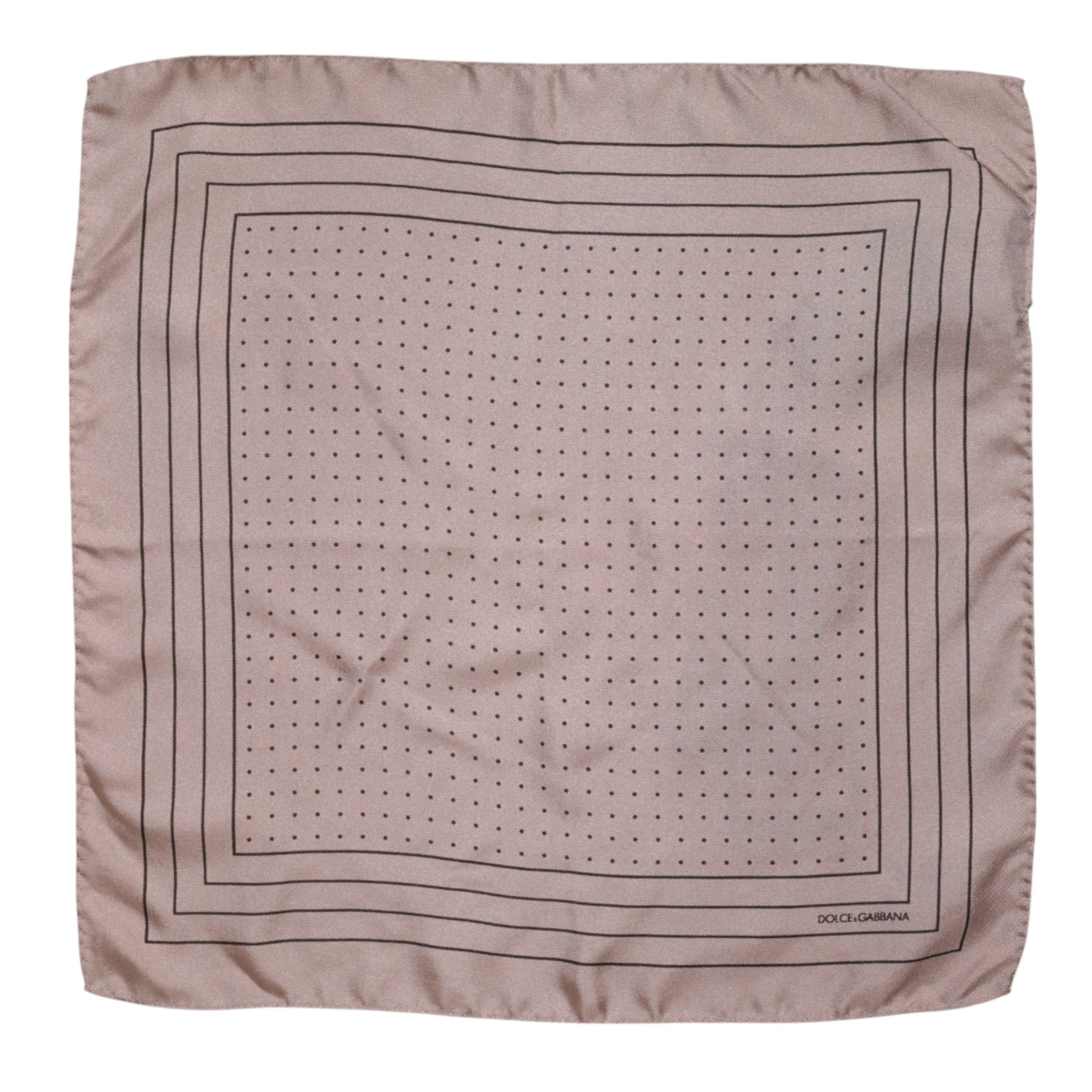 Dolce & Gabbana Beige Dotted Silk Square Men Foulard Scarf | Regal Royce