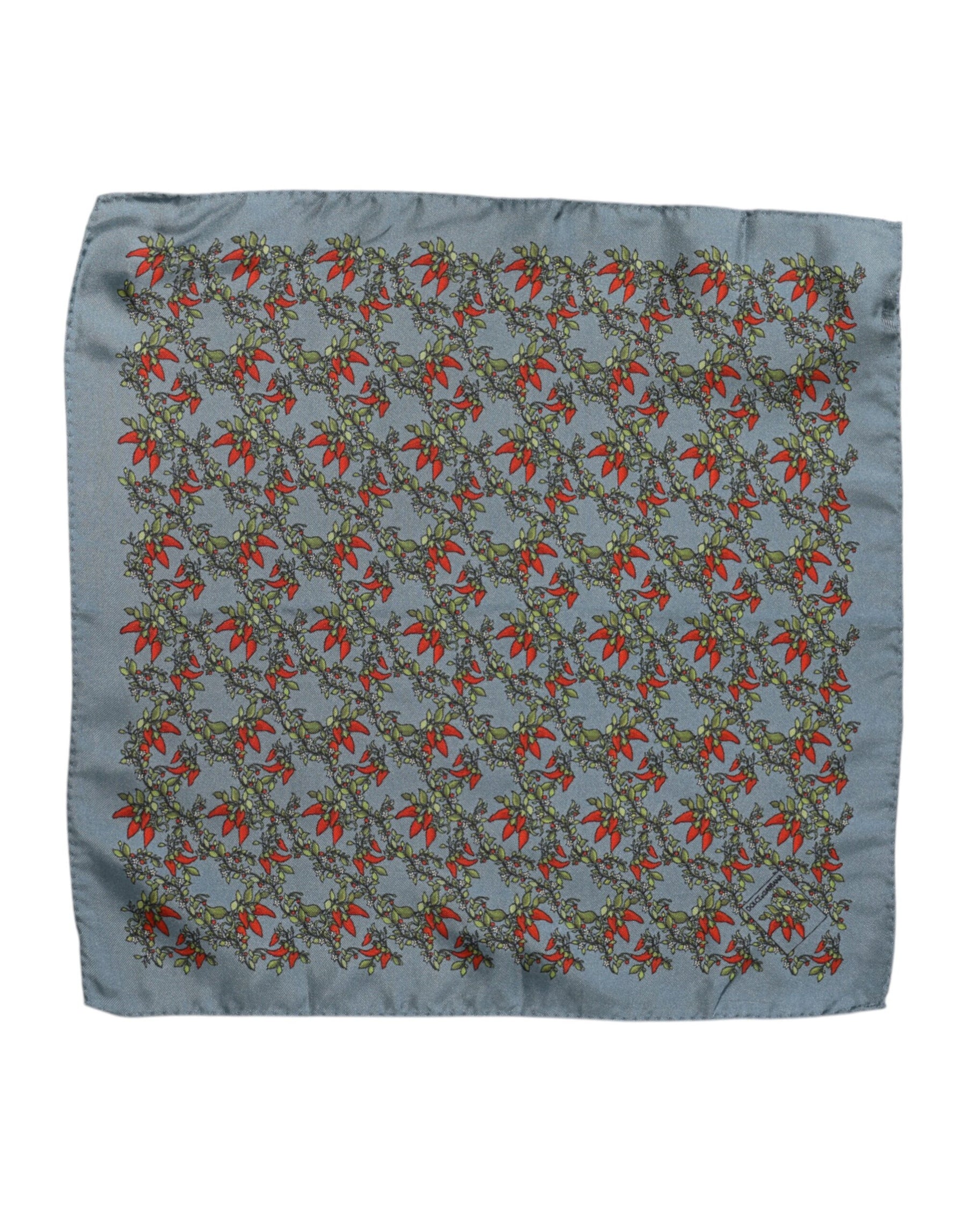 Dolce & Gabbana Gray Chilis Silk Square Men Foulard Scarf | Regal Royce