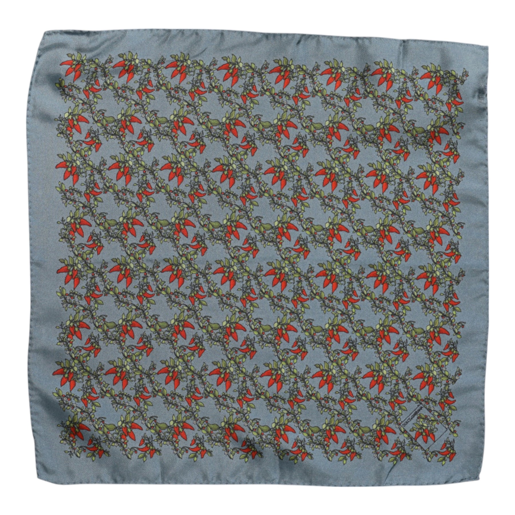 Dolce & Gabbana Gray Chilis Silk Square Men Foulard Scarf | Regal Royce