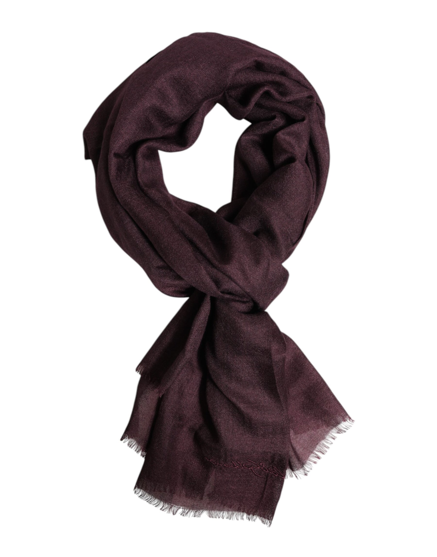 Dolce & Gabbana Maroon Cashmere Neck Warmer Wrap Shawl Scarf | Regal Royce