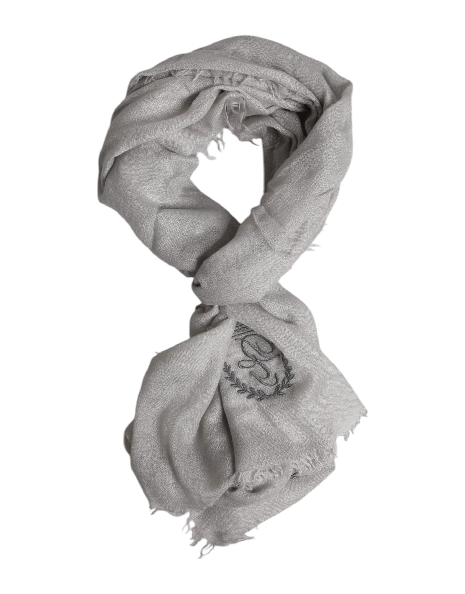 Dolce & Gabbana Gray DG Crown Neck Warmer Wrap Shawl Scarf | Regal Royce