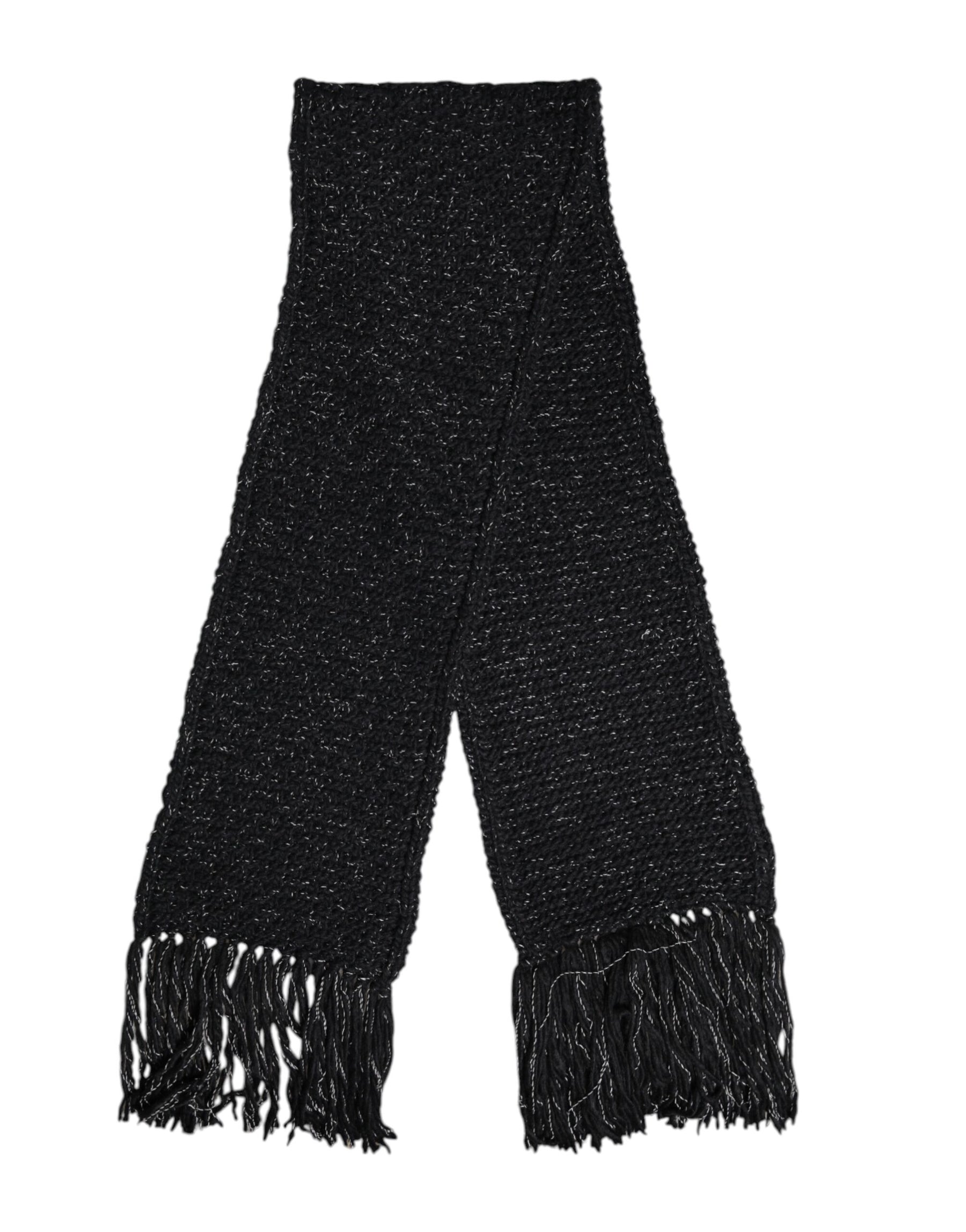 Dolce & Gabbana Black Cashmere Neck Warmer Wrap Shawl Scarf | Regal Royce