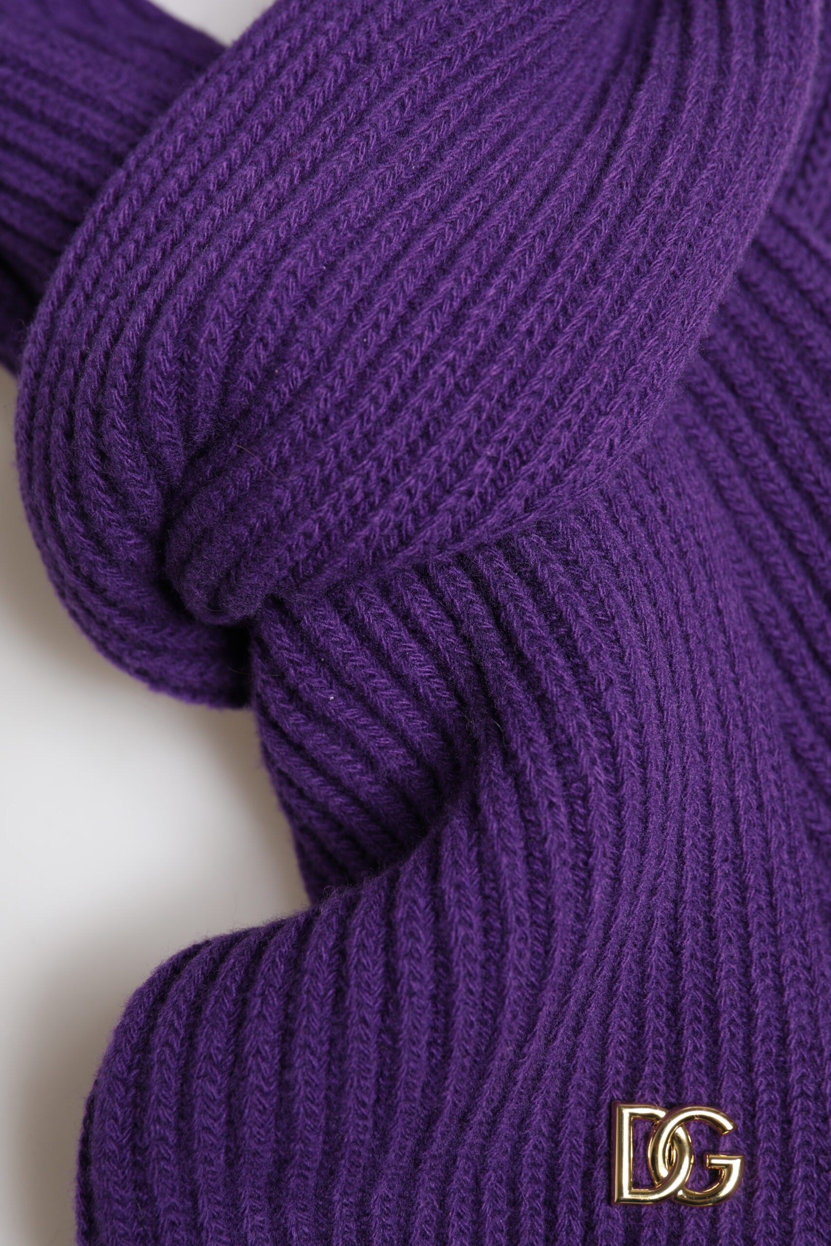 Dolce & Gabbana Purple DG Logo Neck Warmer Wrap Shawl Scarf | Regal Royce