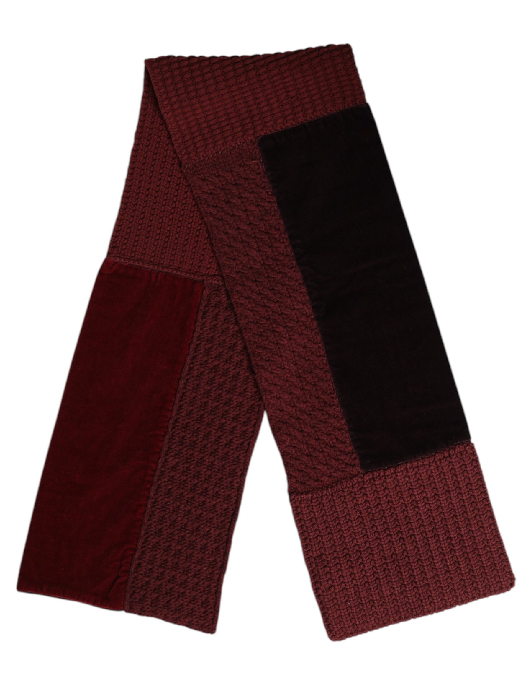 Dolce & Gabbana Maroon Black Neck Warmer Wrap Shawl Scarf | Regal Royce