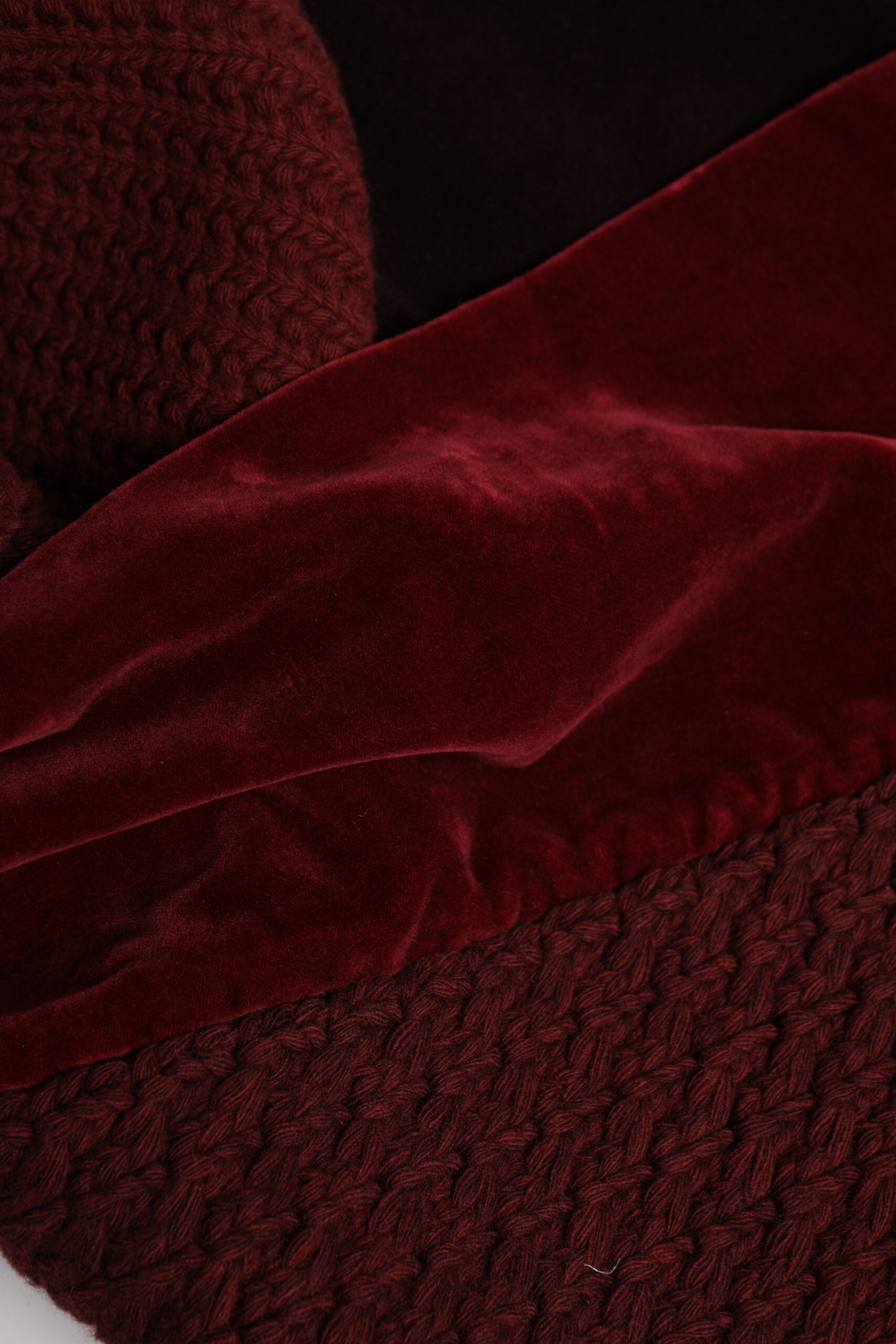 Dolce & Gabbana Maroon Black Neck Warmer Wrap Shawl Scarf | Regal Royce