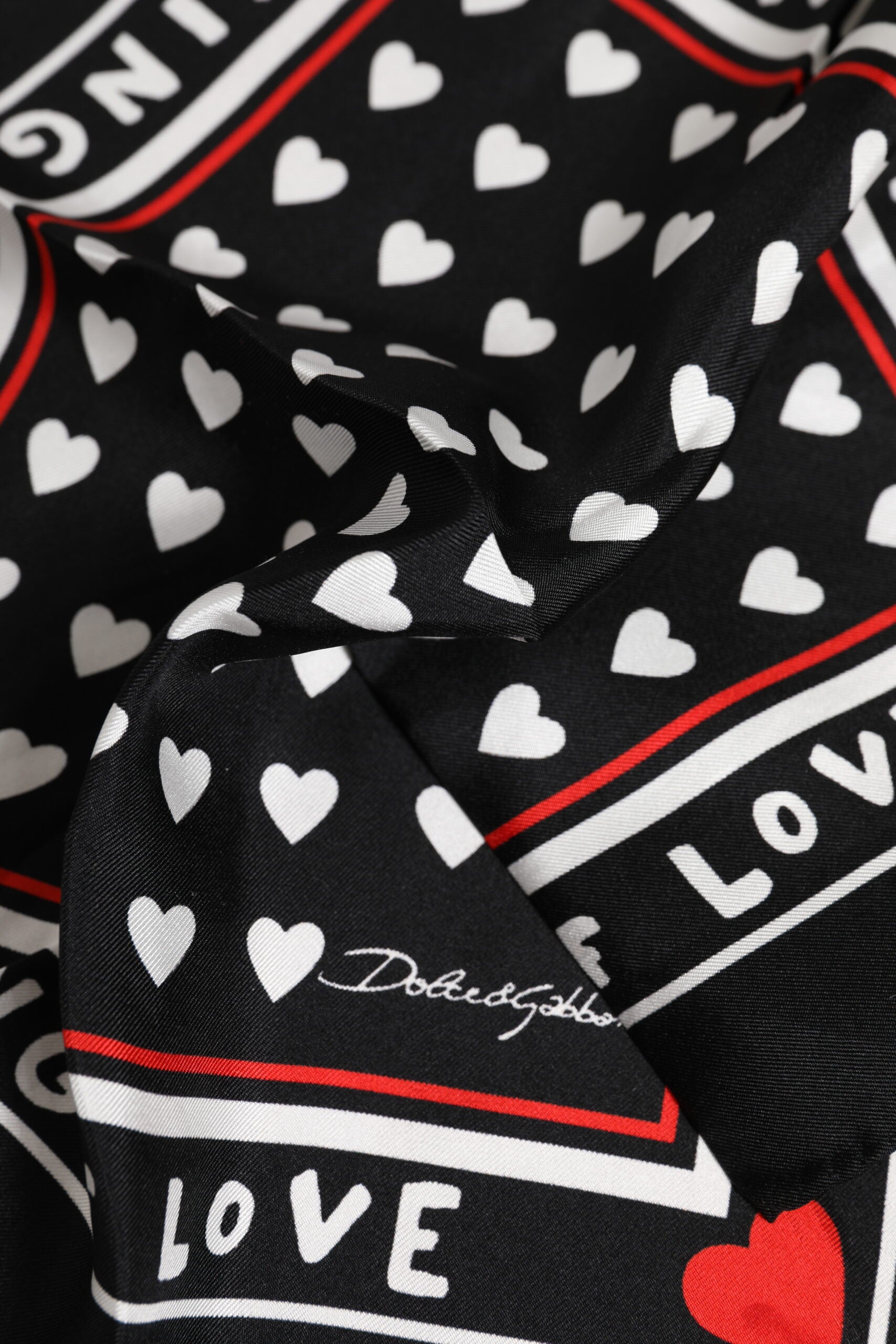 Dolce & Gabbana Black Printed Silk Square Men Foulard Scarf | Regal Royce