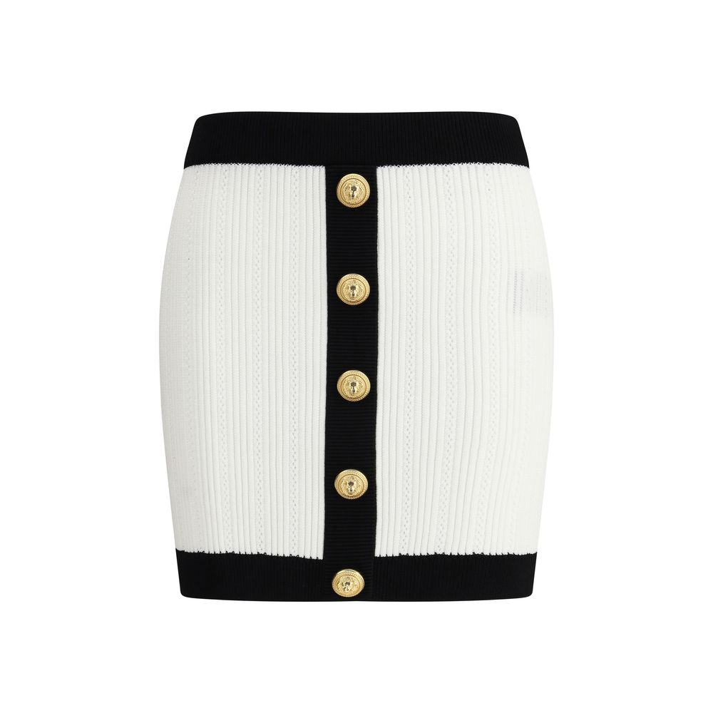 Balmain White Viscose Mini Skirt | Regal Royce