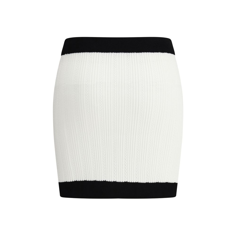 Balmain White Viscose Mini Skirt | Regal Royce