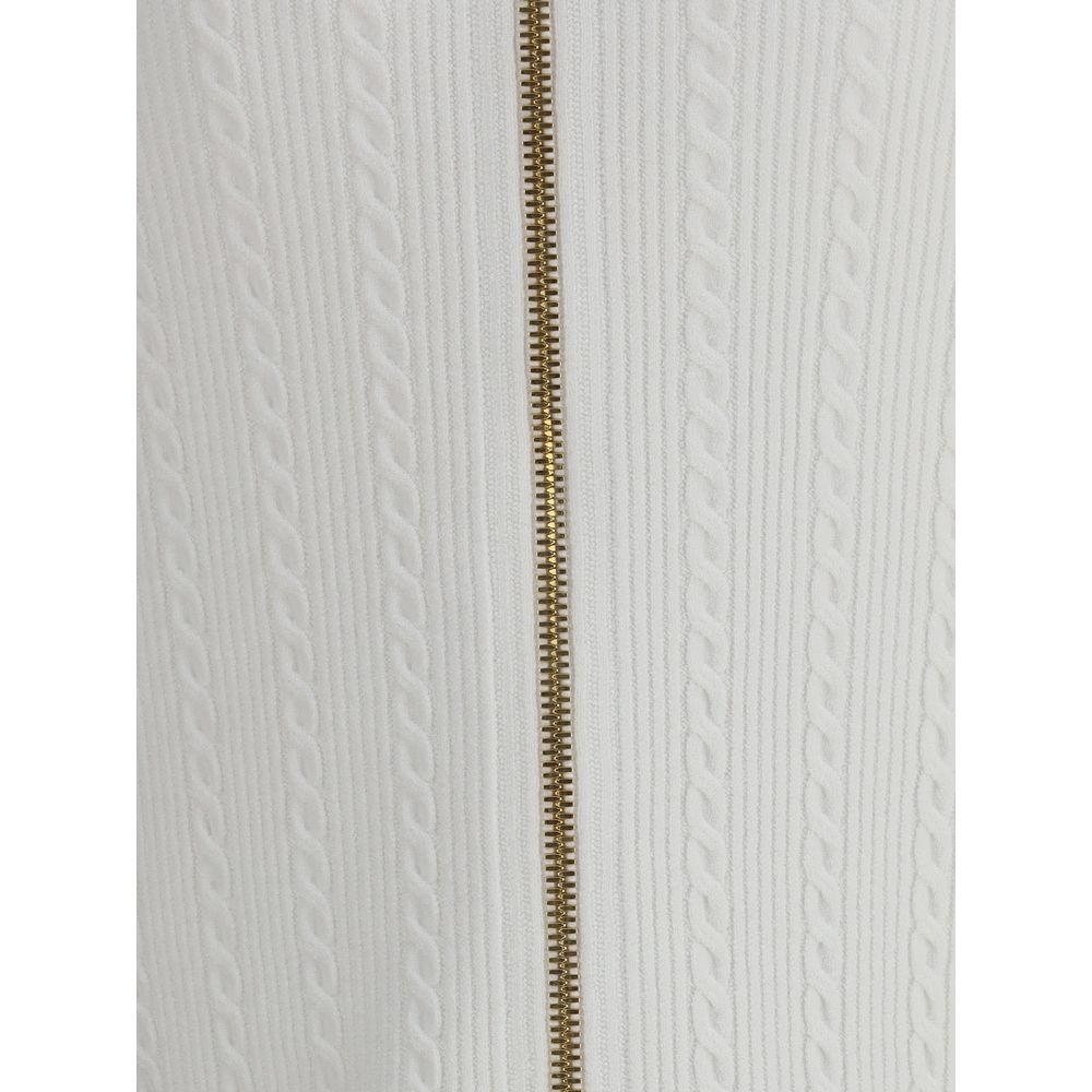 Balmain White Viscose Midi Skirt | Regal Royce