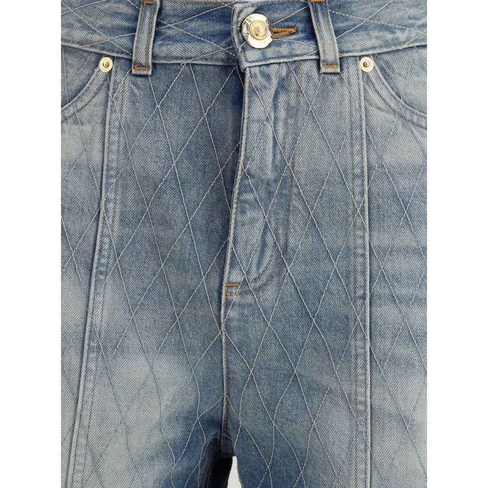 Balmain Light Blue Cotton Bermuda Shorts | Regal Royce
