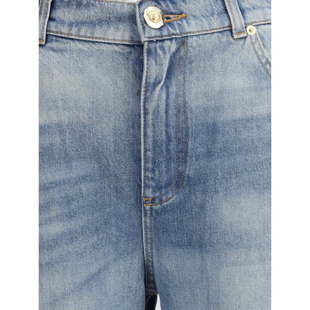 Balmain Blue Cotton Flared Jeans | Regal Royce