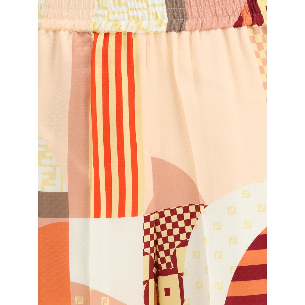 Fendi Multicolor Silk Casual Pants | Regal Royce