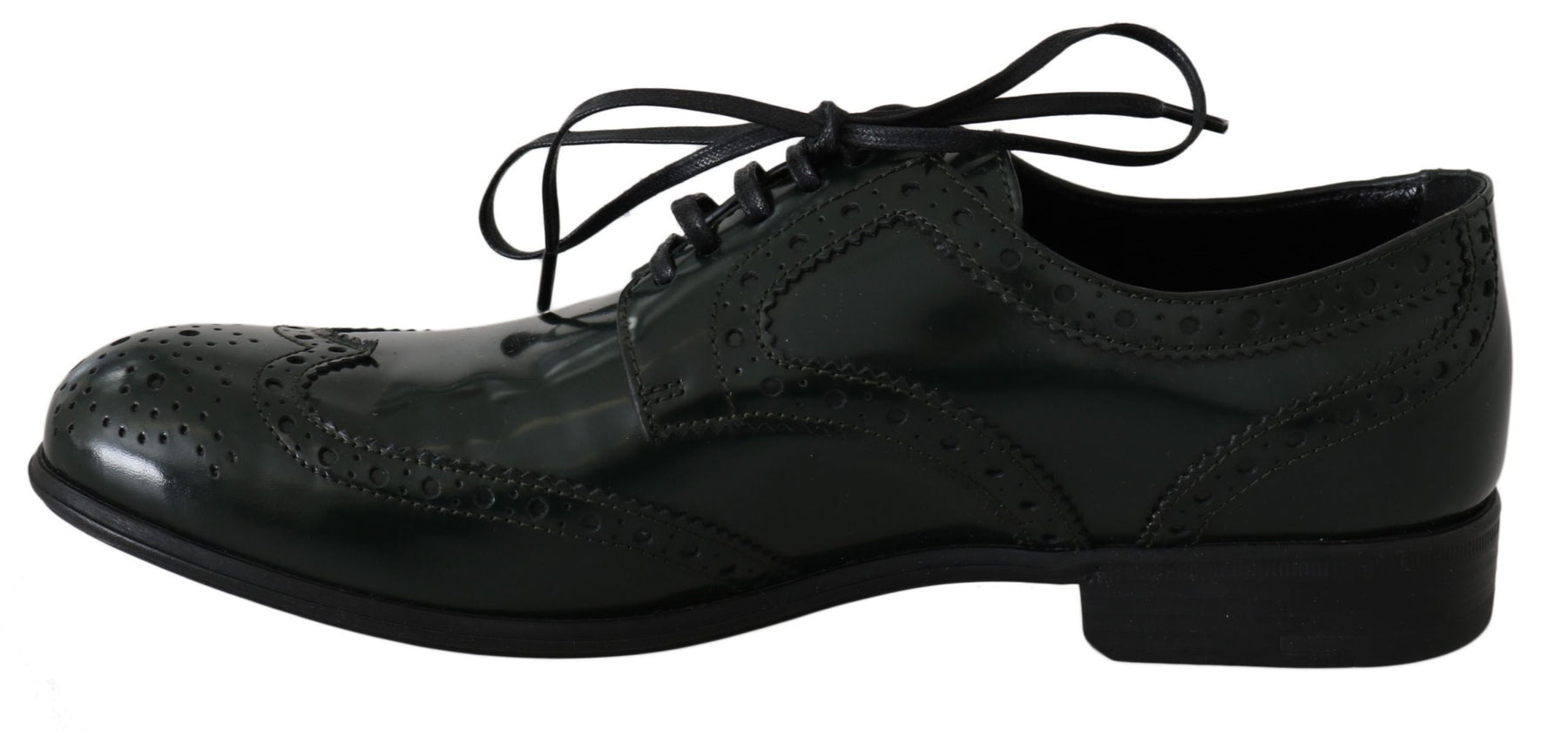 Dolce & Gabbana Green Leather Broque Oxford Wingtip Shoes | Regal Royce