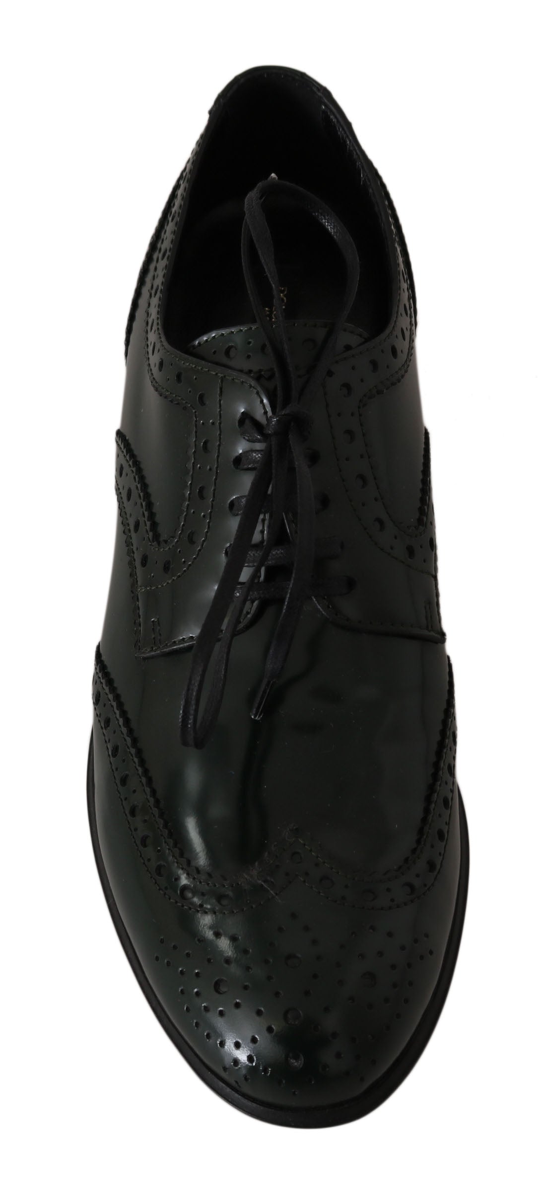 Dolce & Gabbana Green Leather Broque Oxford Wingtip Shoes | Regal Royce