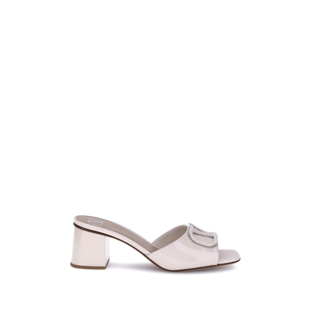 Valentino Garavani Cream Calf Leather Bos Taurus Flat Sandals | Regal Royce